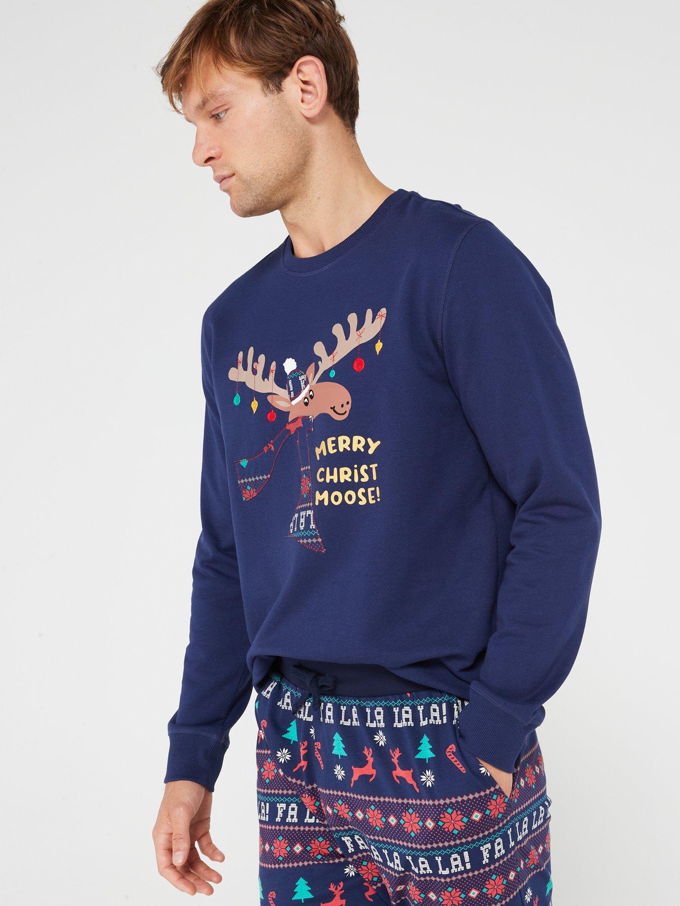 Very Man Mens Family Moose Fairisle Mini Me Christmas Pyjamas