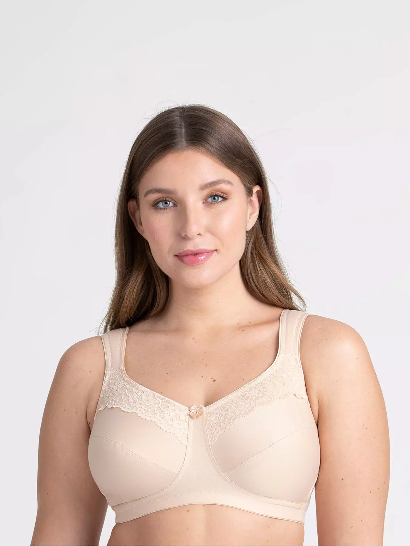 PLAYTEX Womens Cross Your Heart Non-Underwired Bra With Broderie Anglaise  Beige Size US 36B FR 95B at  Women's Clothing store