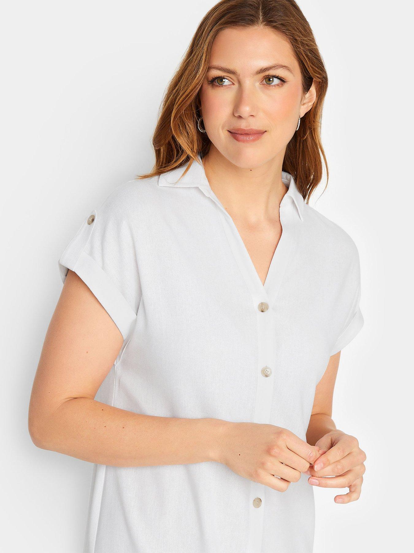 long-tall-sally-long-tall-sally-white-linen-button-through-dressoutfit