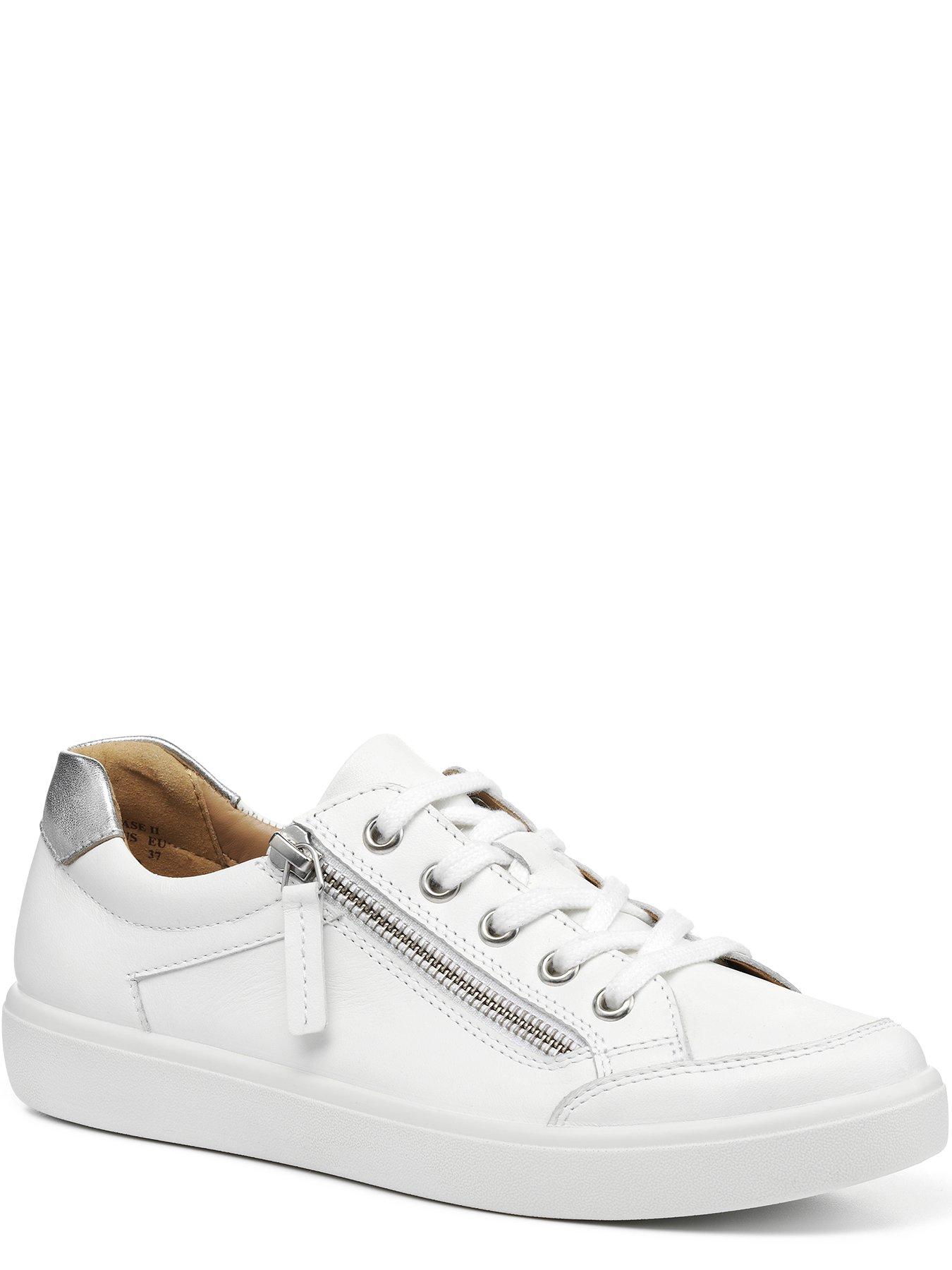 Hotter Chase Ii Extra Wide Fitting Leather Deck Shoes White