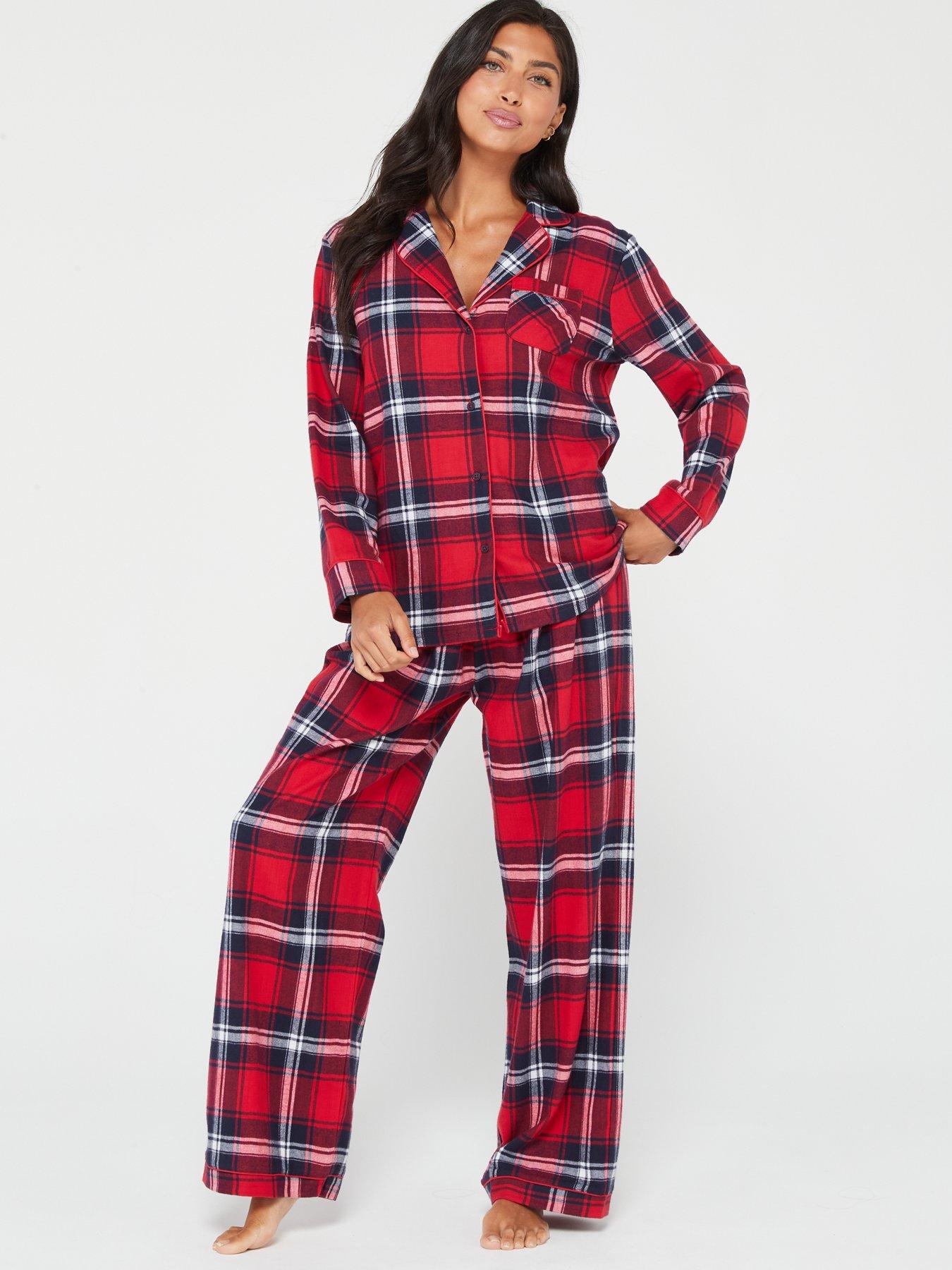 Ladies red checked pyjamas sale