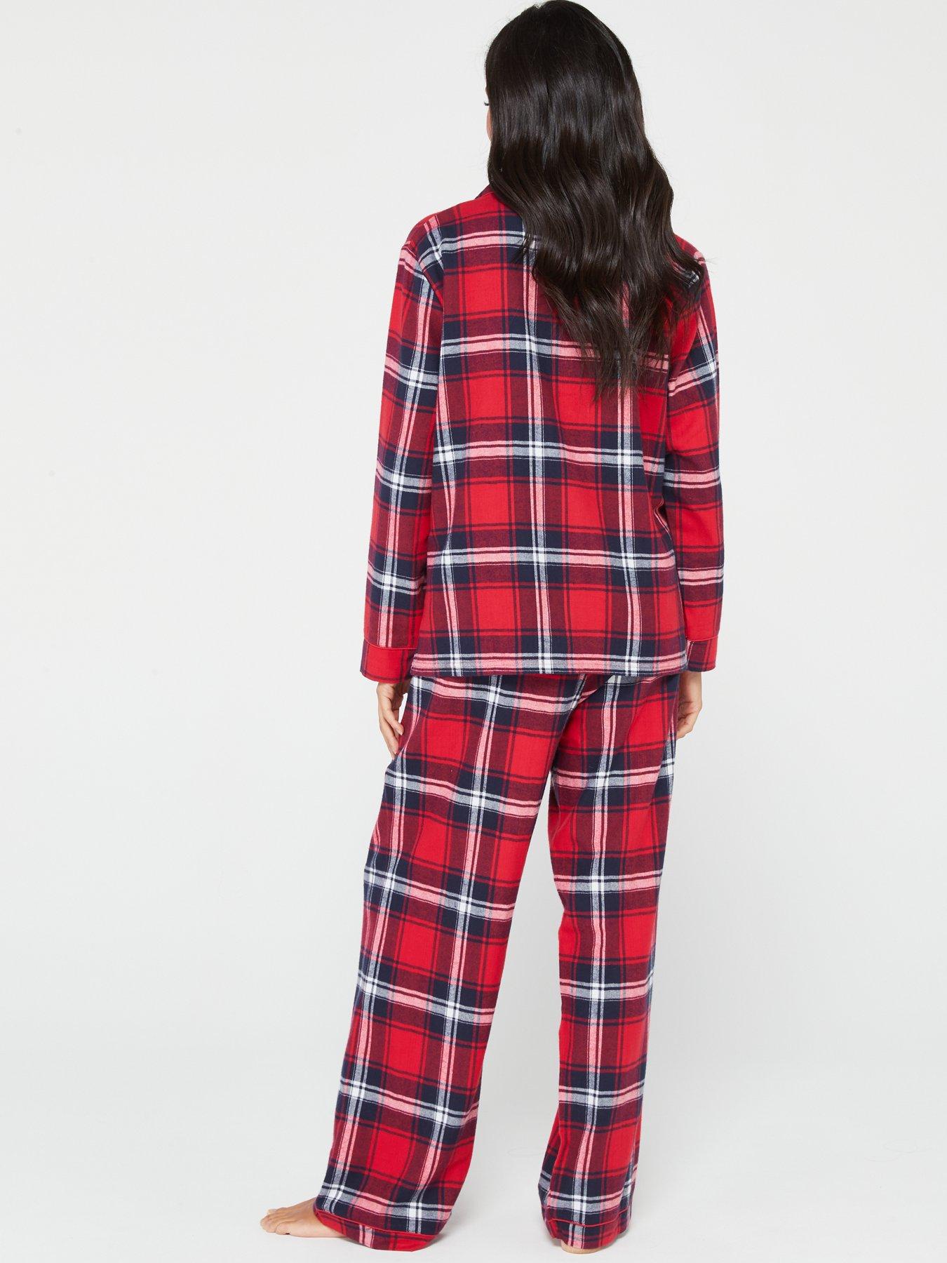 Mens Family Red Check Revere Mini Me Christmas Pyjamas - Red