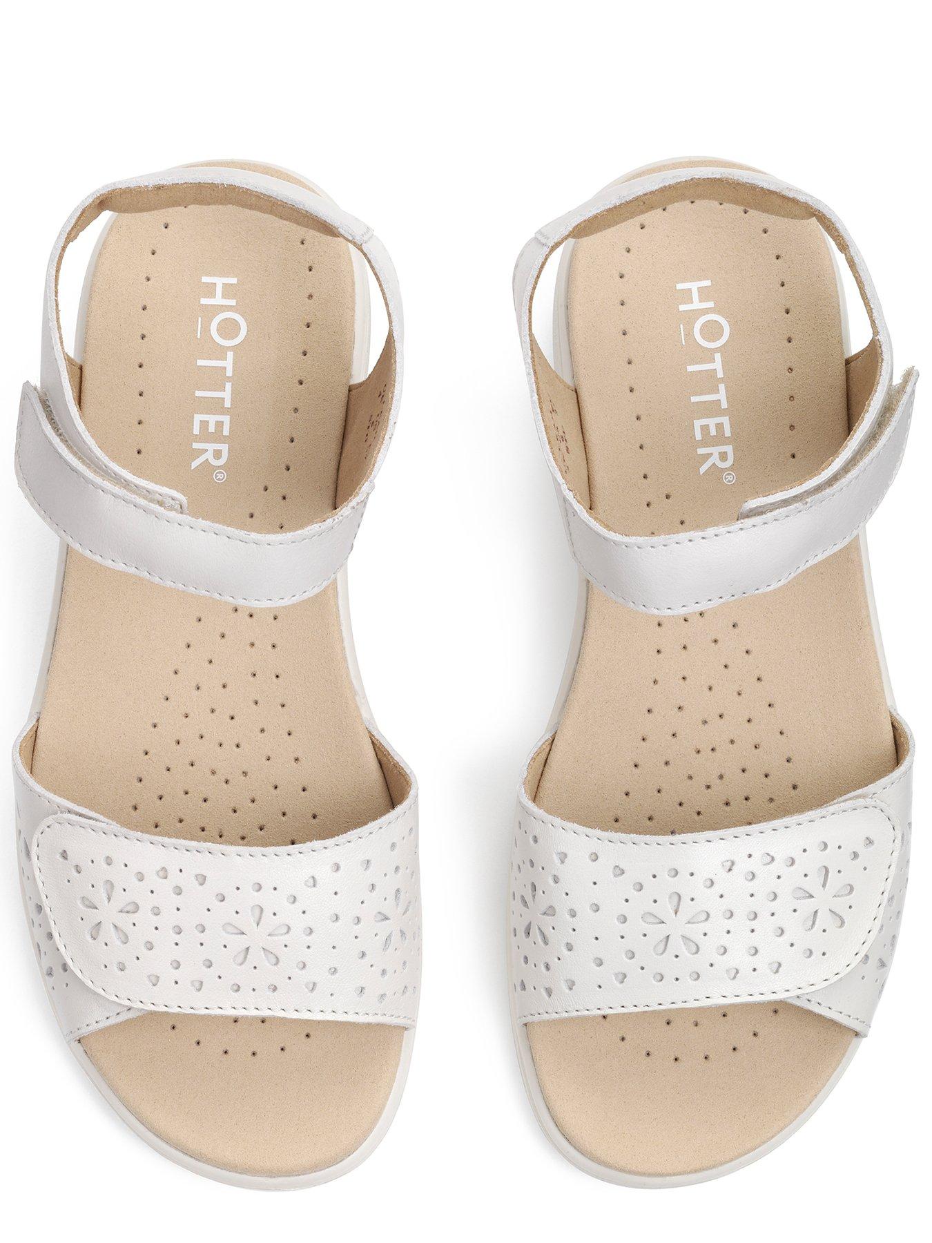 Hotter Hotter Leah Ii Leather Open Toe Sandals Ivory Very Ireland