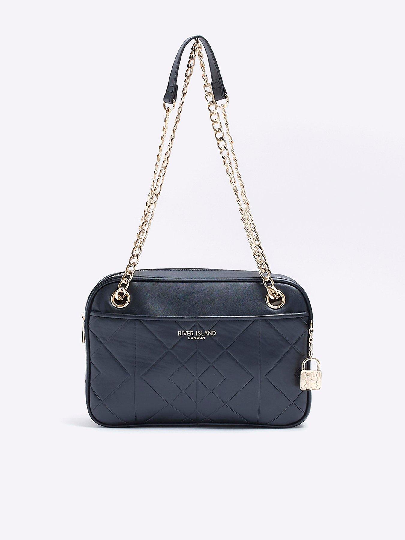 River island black quilted boxy bag new arrivals