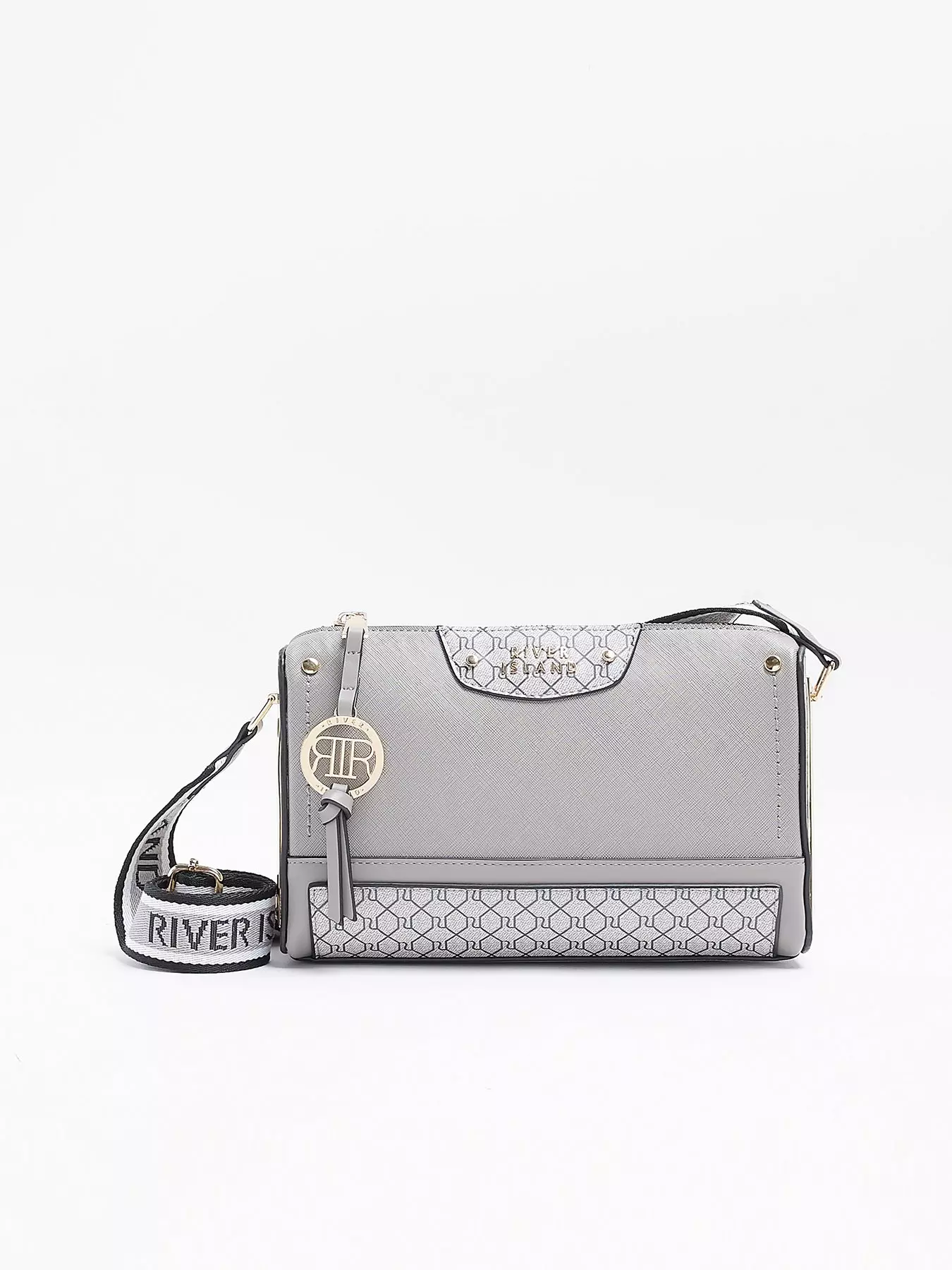 River Island Monogram Trunk Cross Body Bag in Natural