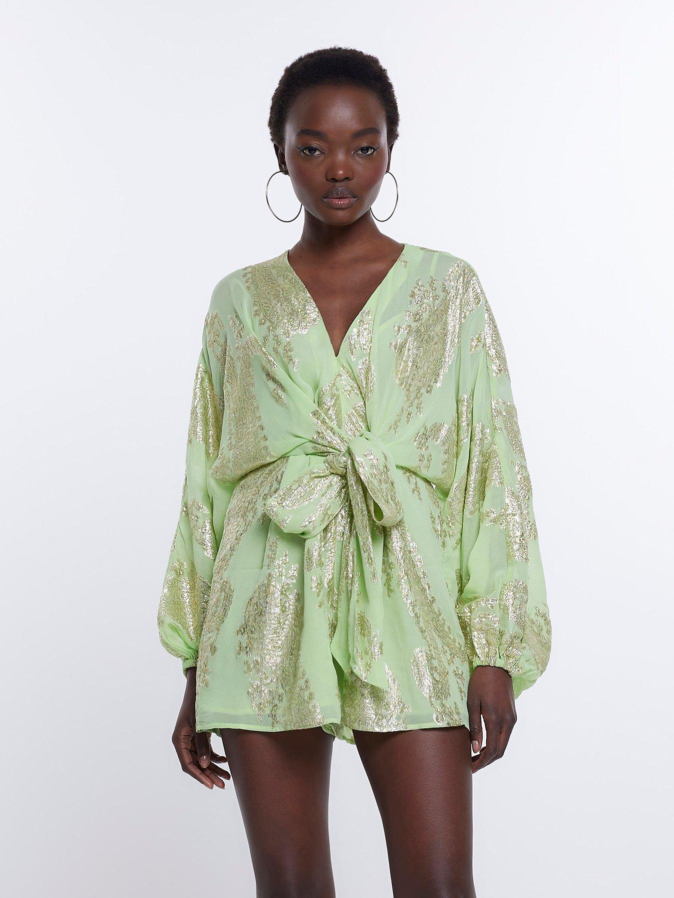 River island 2024 wrap playsuit