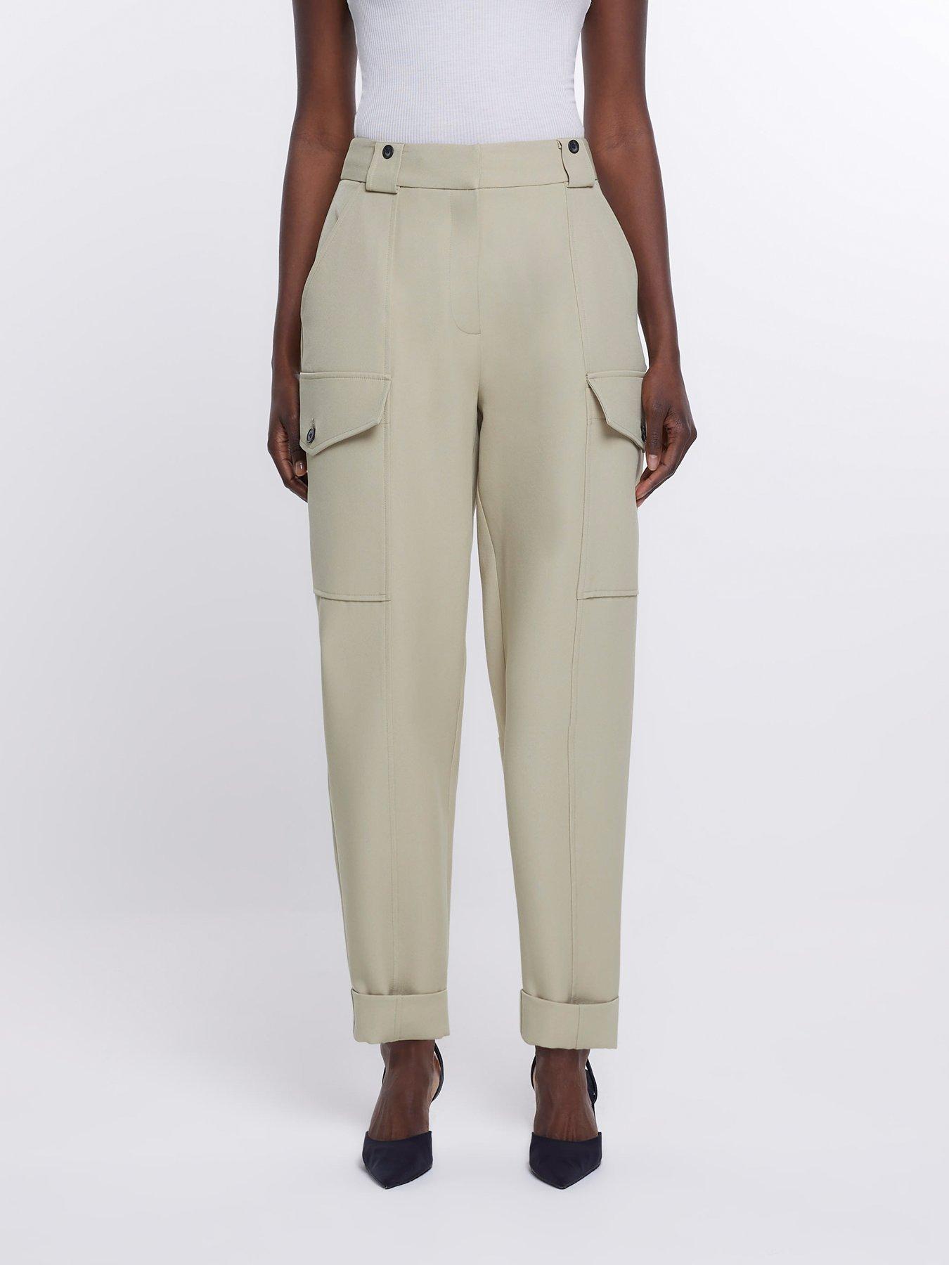 New Look Drawstring Formal Cargo Trousers - Khaki