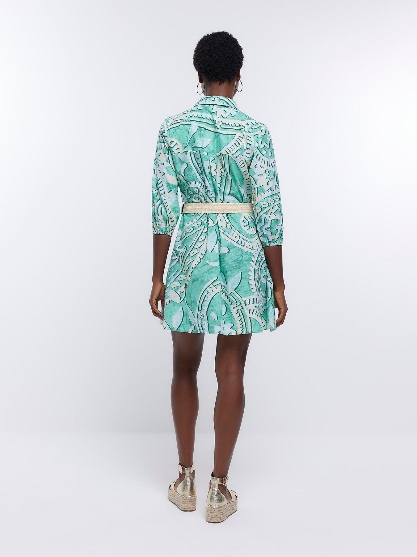 river-island-paisley-mini-shirt-dress-greenstillFront