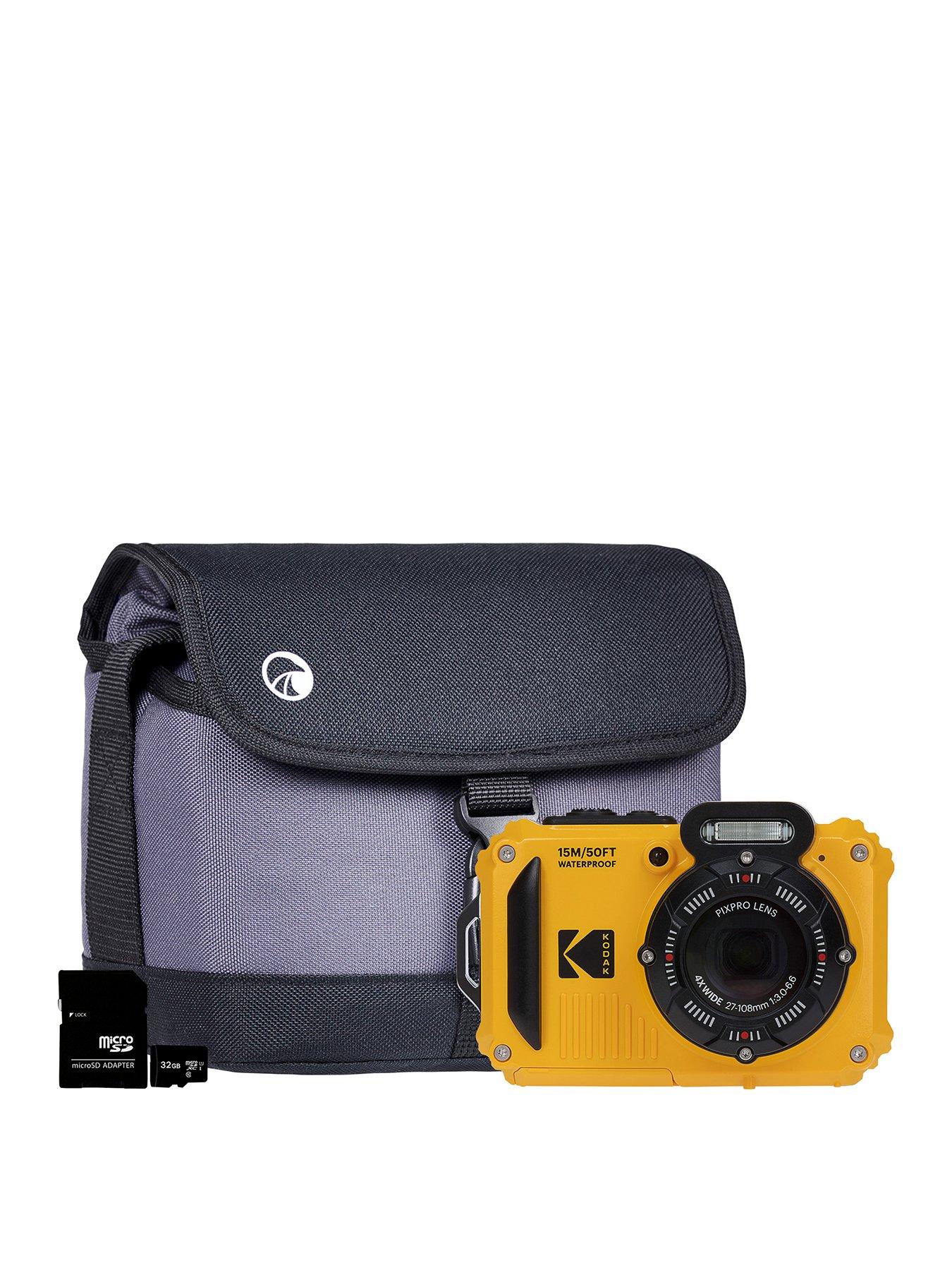Kodak Kodak PIXPRO WPZ2 4x Zoom Tough Camera inc Shoulder Bag with Compartment  &  32GB MicroSD Card - Yellow