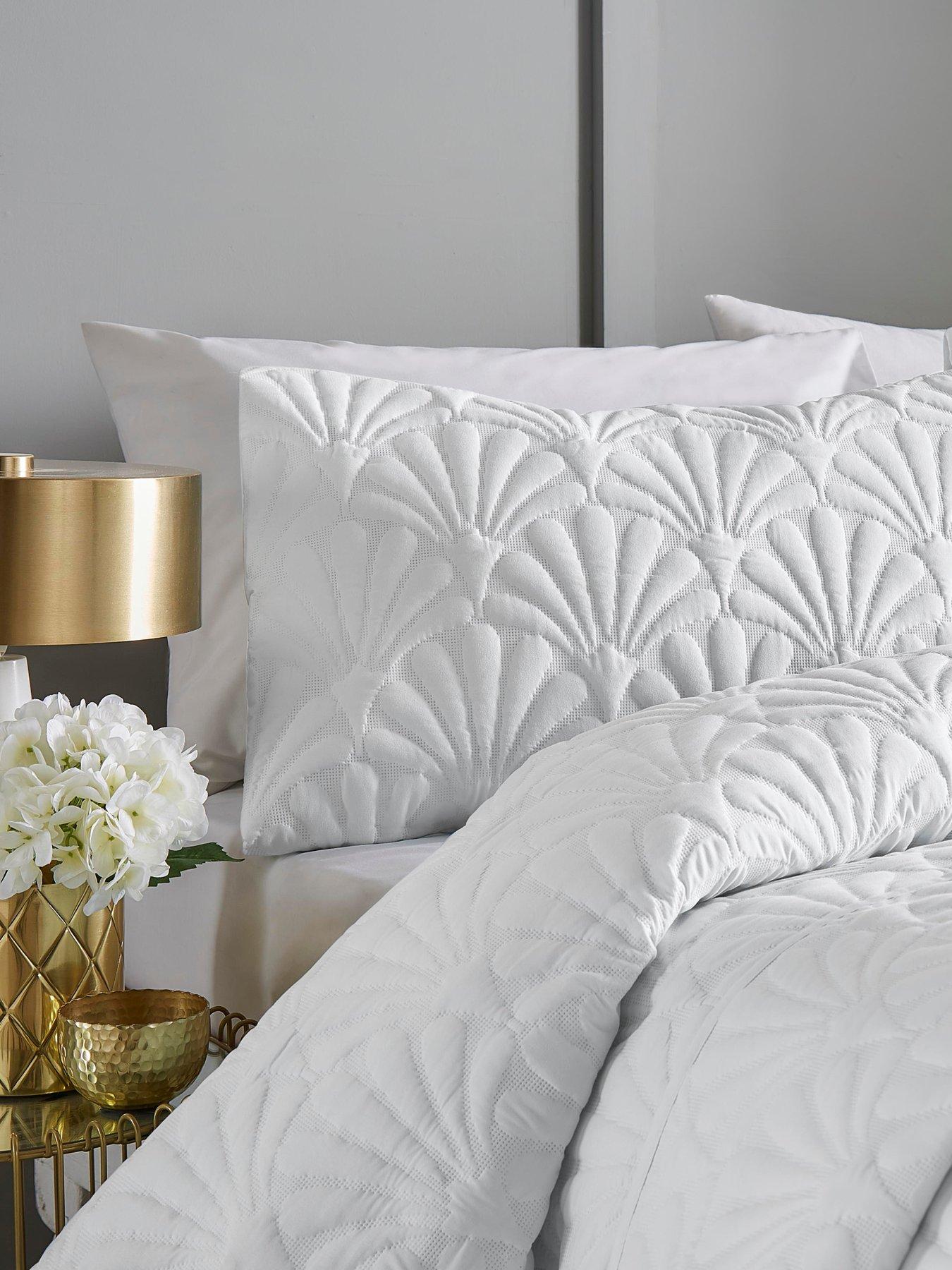 Image 2 of 3 of Serene Cavali Pinsonic Art Deco Duvet Cover Set in White