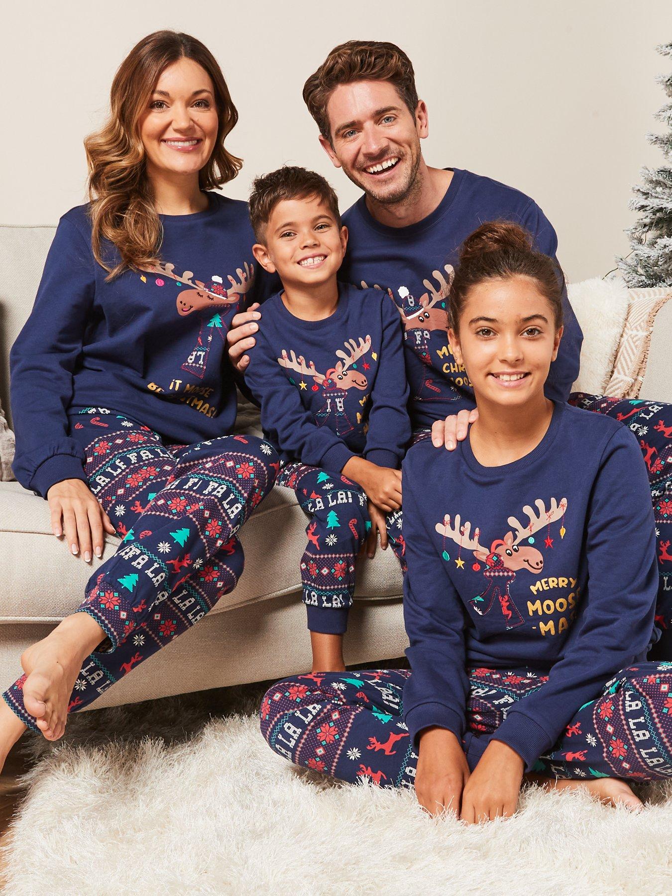 Navy christmas pyjamas hot sale