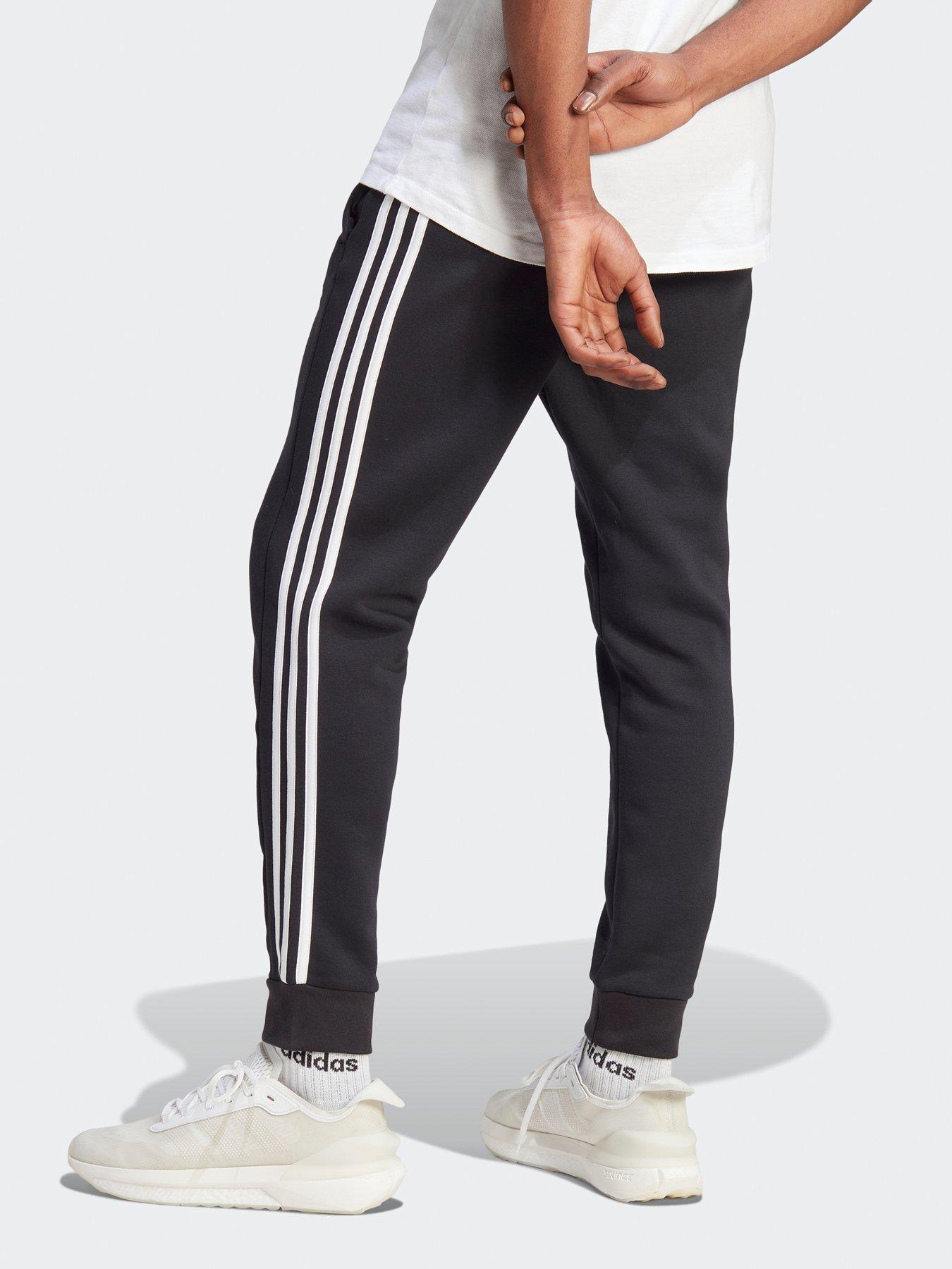 adidas-sportswear-mens-essentials-joggers-blackwhitestillFront