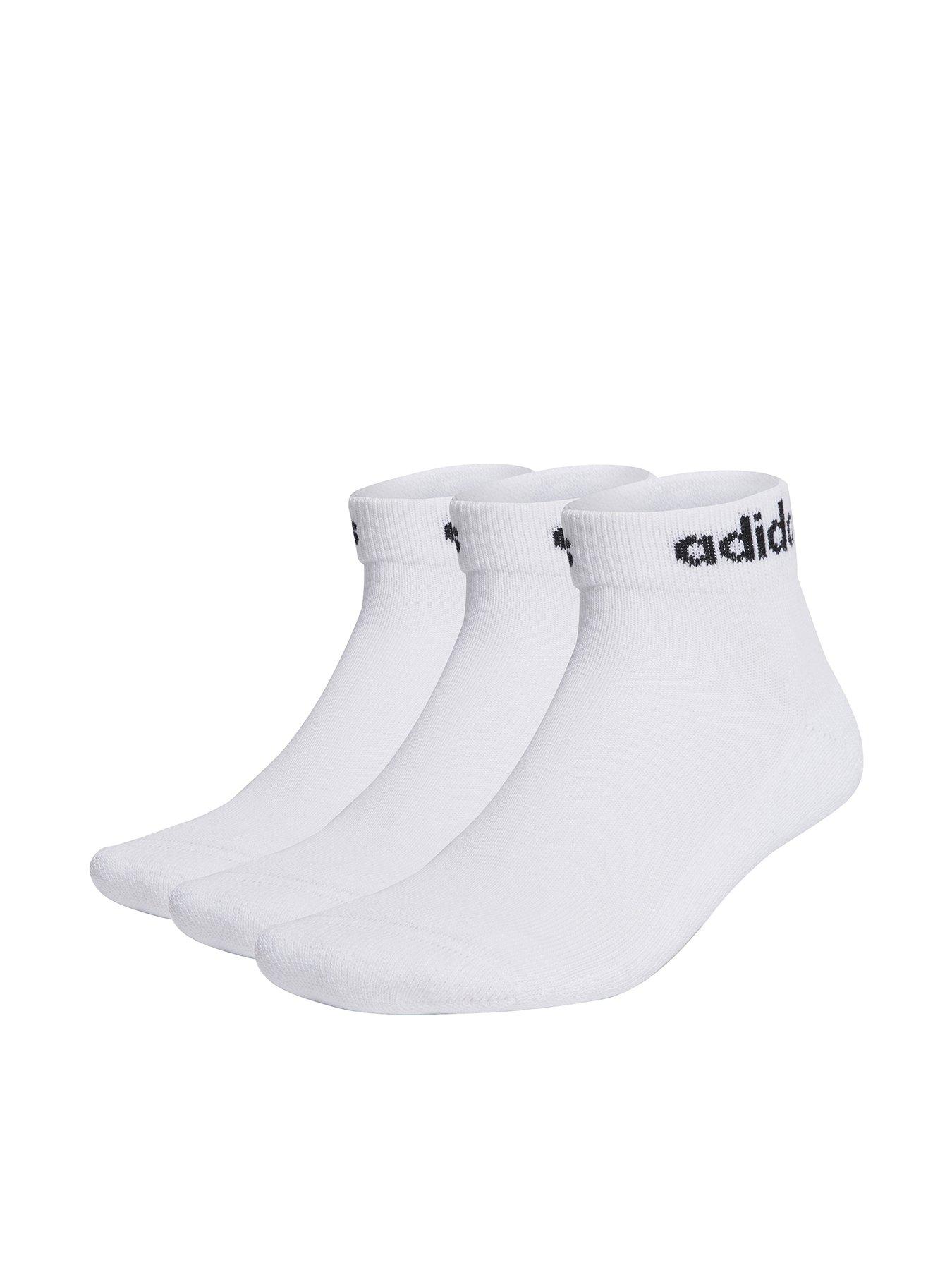 Image 1 of 2 of adidas Sportswear Unisex 3 Pack Cushioned Linear Ankle Socks - White