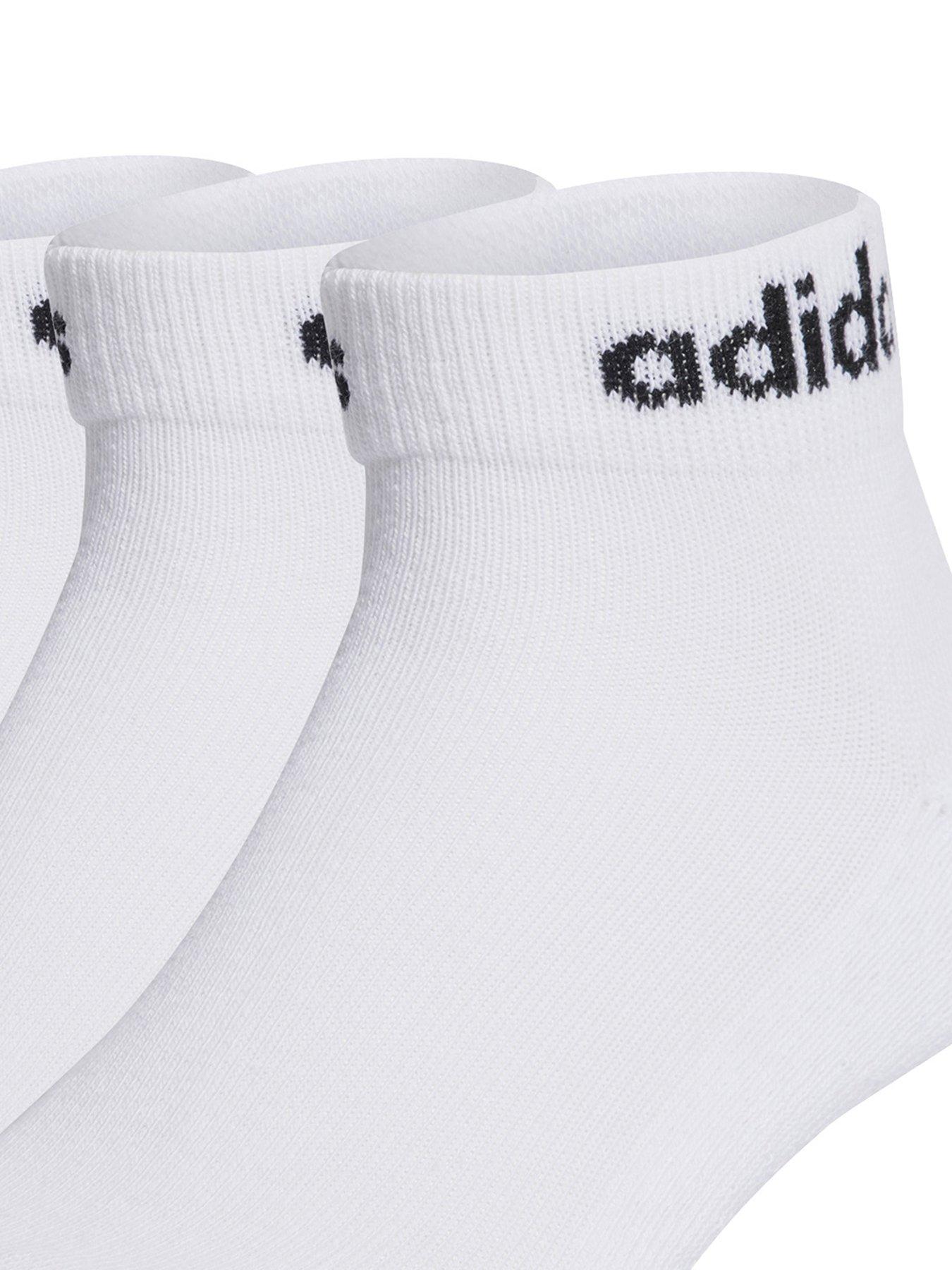 Image 2 of 2 of adidas Sportswear Unisex 3 Pack Cushioned Linear Ankle Socks - White