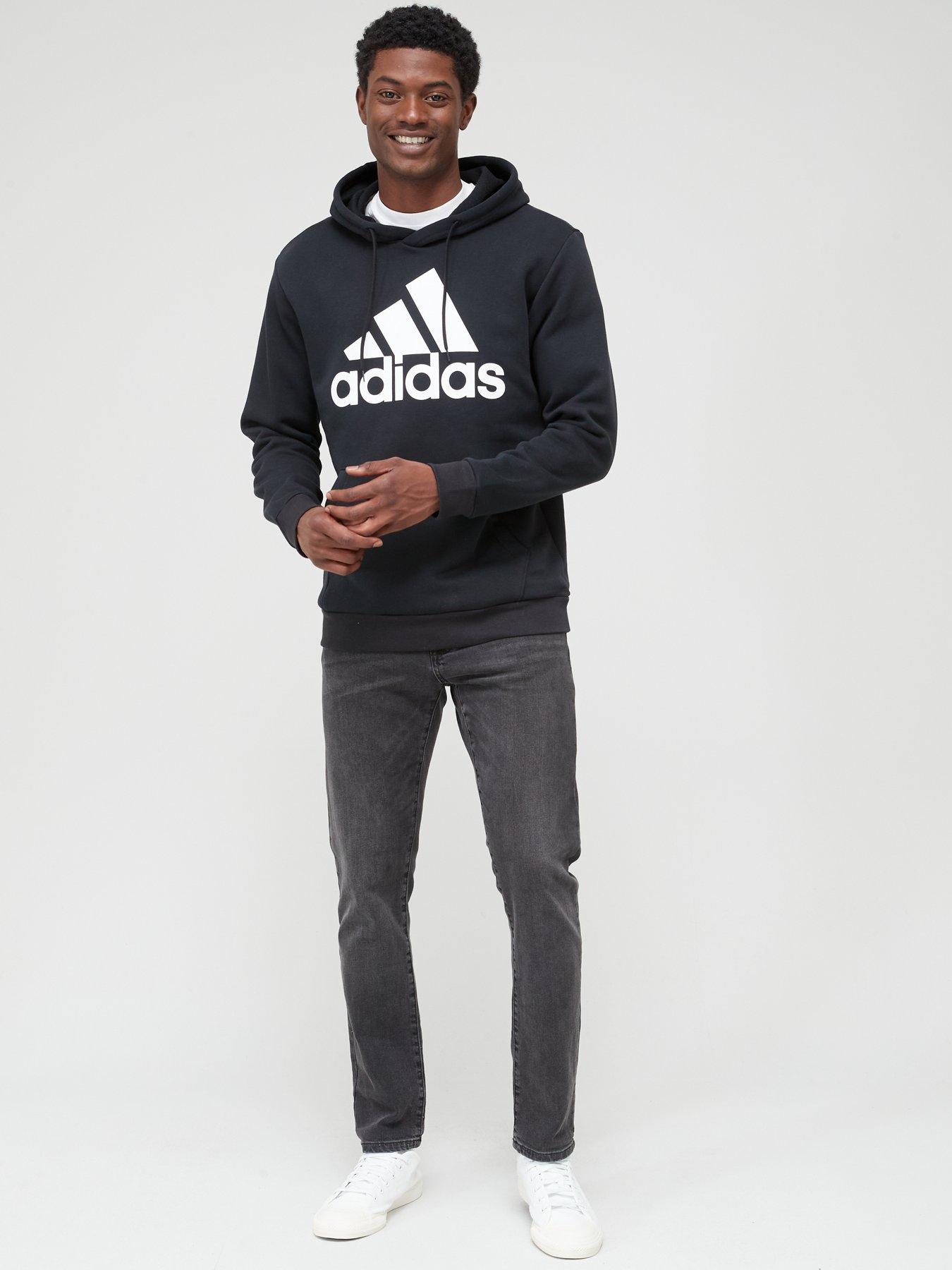 adidas-sportswear-big-logo-fleece-overheadnbsphoodie-blackback