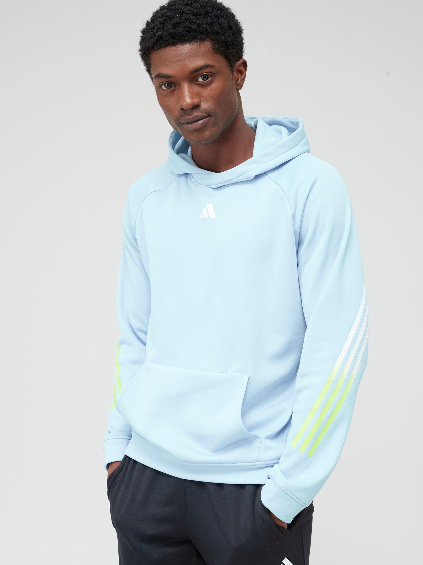 adidas 3-Stripe Overhead Hoodie - Blue | Very Ireland