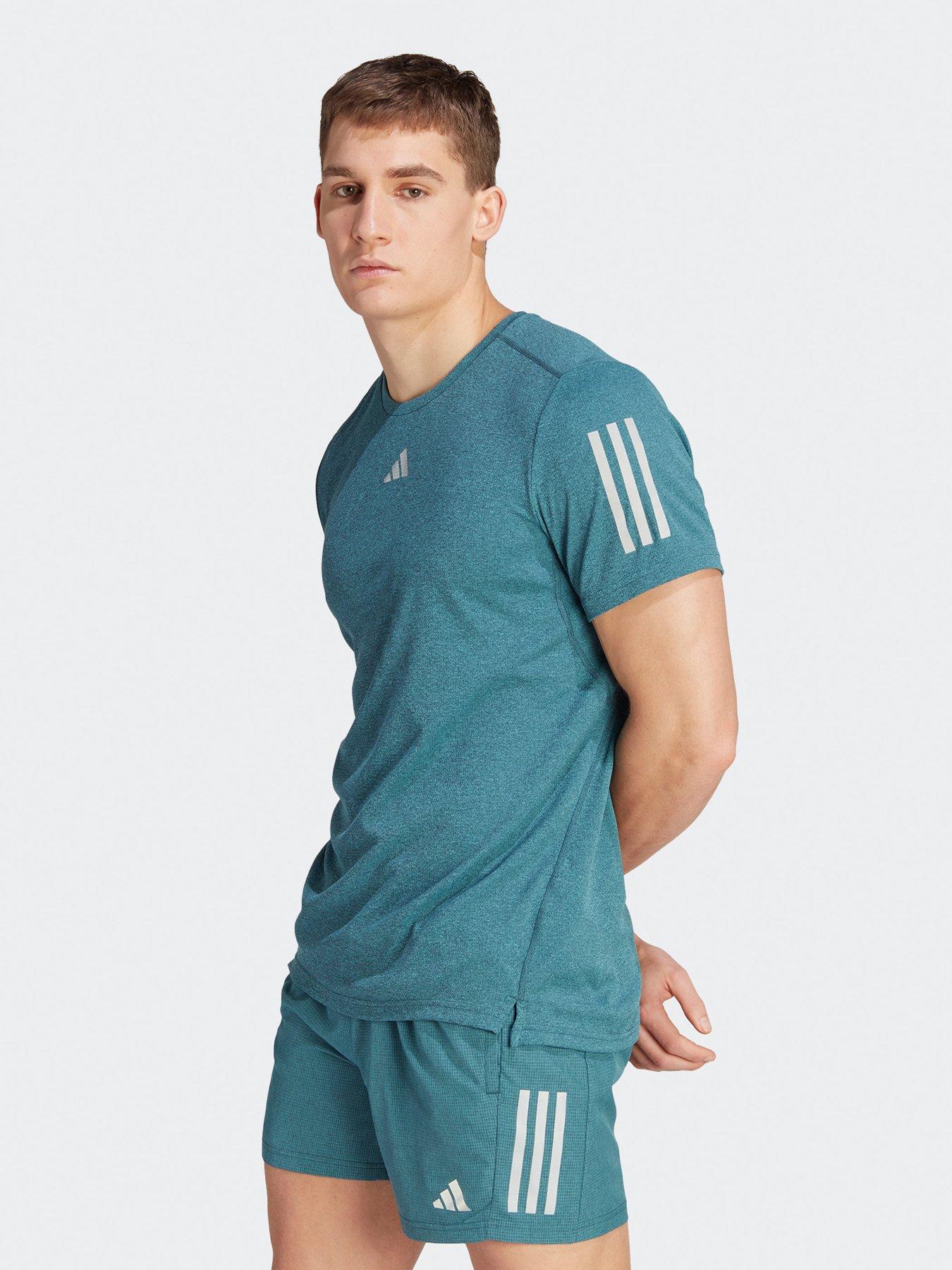 adidas-mens-own-the-run-heather-running-t-shirt-bluefront