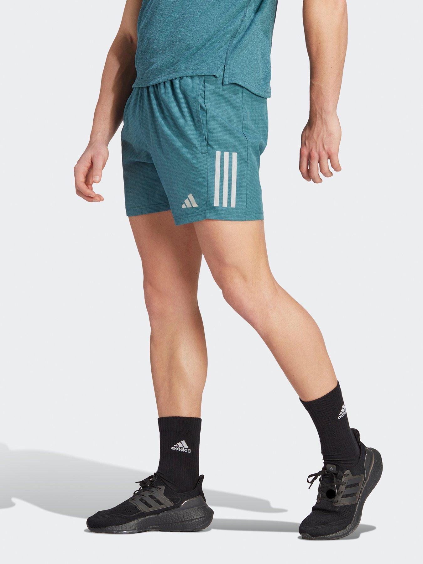 adidas-mens-own-the-run-heather-running-short-blue