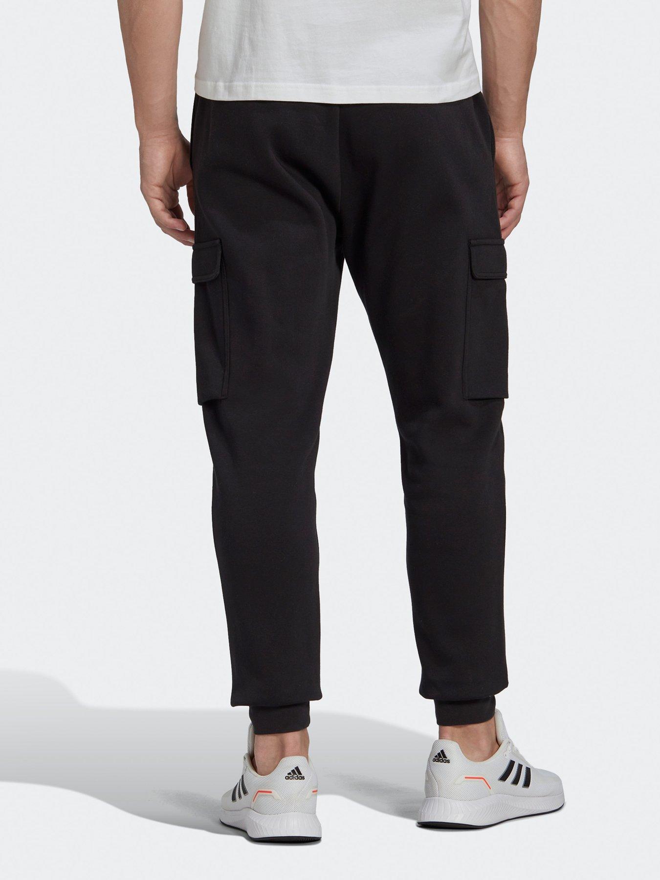 adidas-sportswear-mens-essentials-joggers-blackwhitestillFront