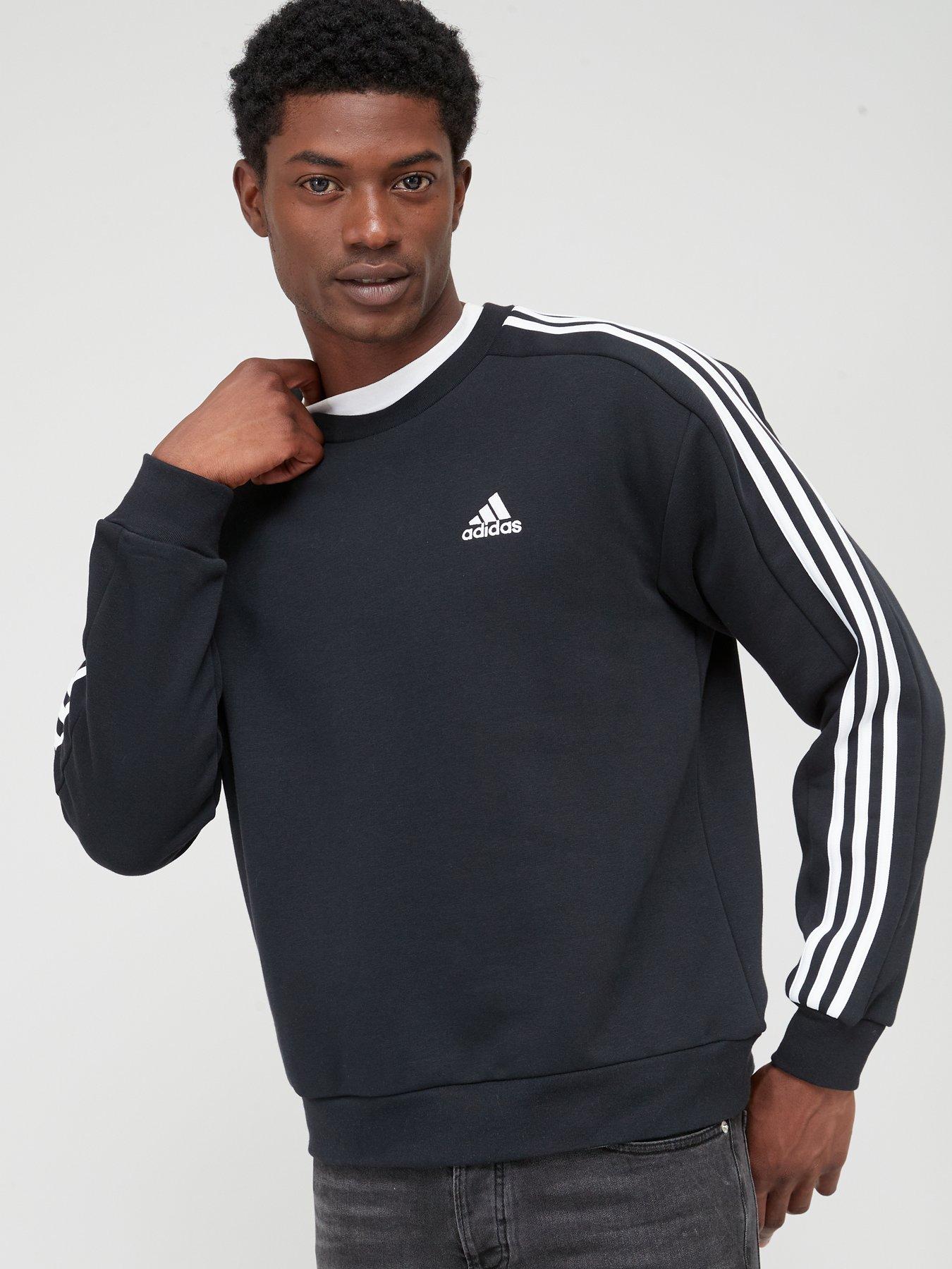 Adidas originals three cheap stripe sweatshirt in black