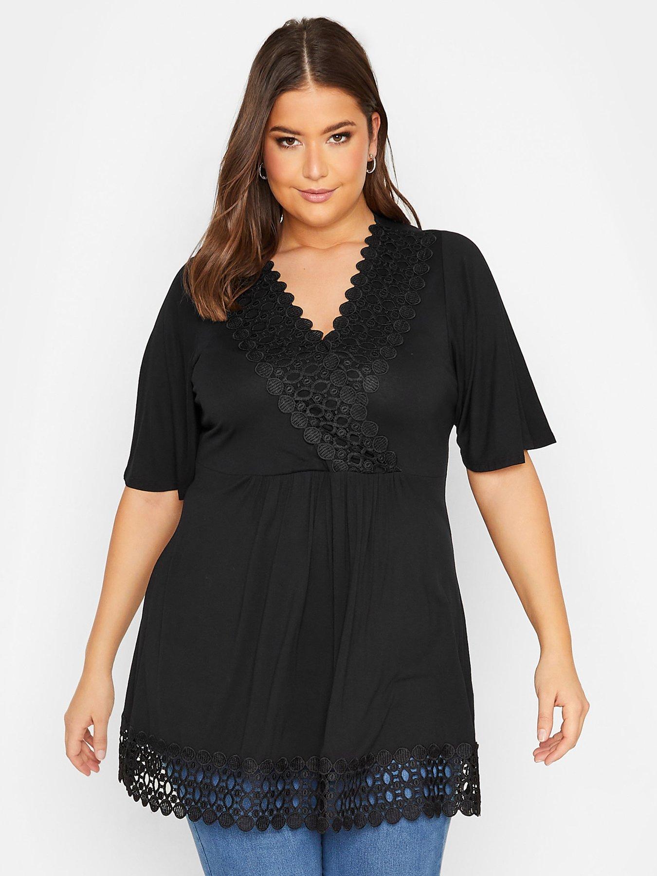 YOURS Curve Plus Size Black Ribbed Swing Cami Top