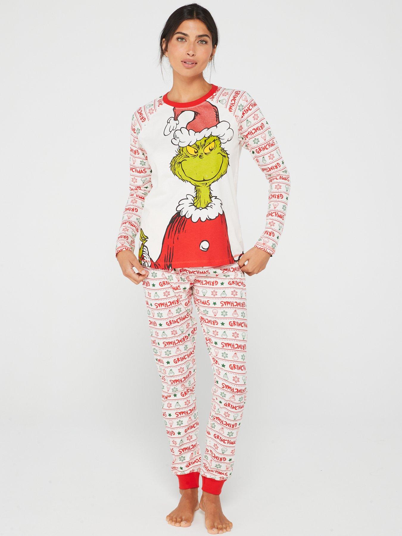 The Grinch Ladies Grinch Stripe Family Mini Me Christmas Pyjamas - Cream