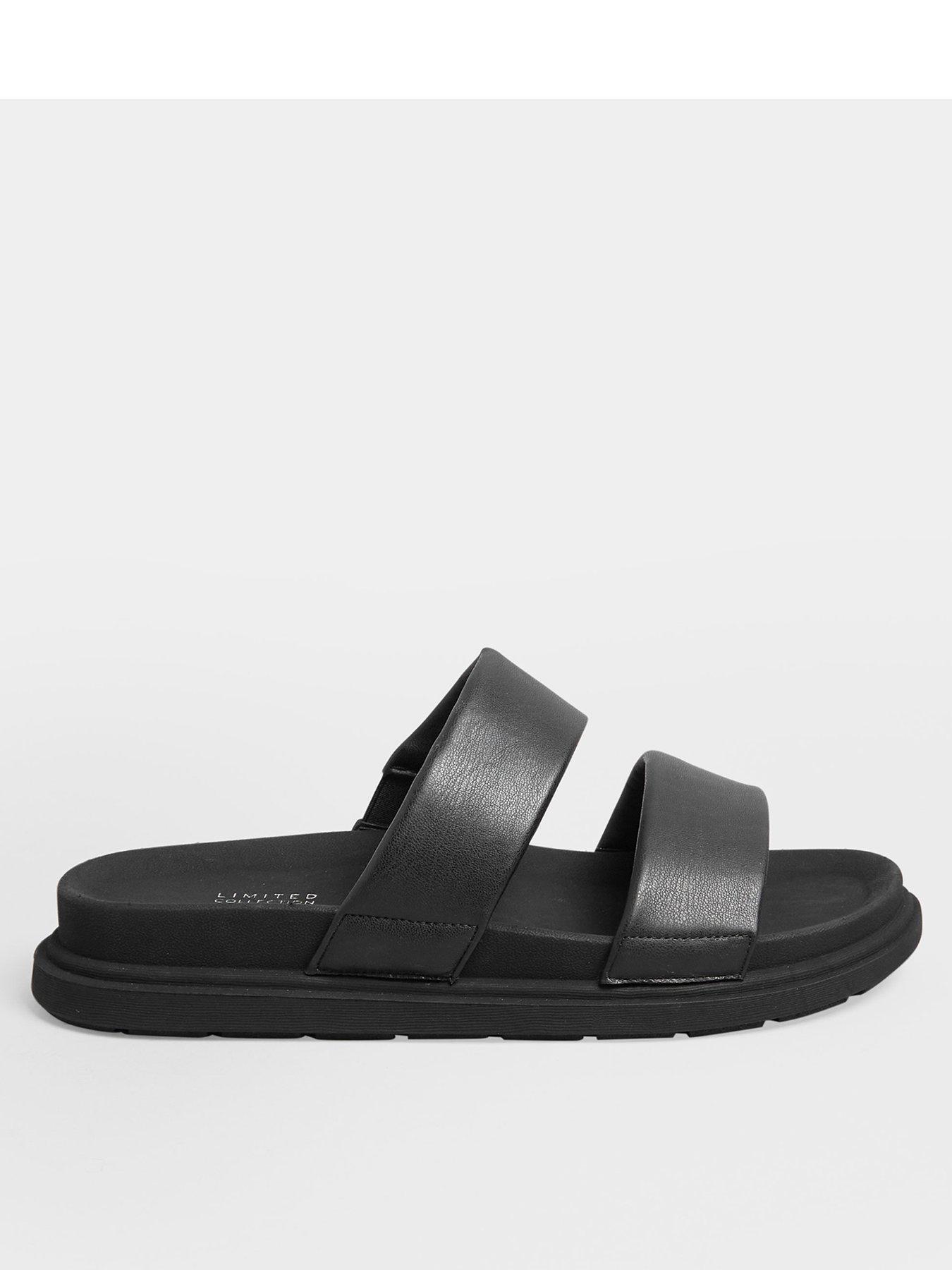 yours-yours-exrta-wide-fit-two-strap-colour-drench-cleated-sandal-black