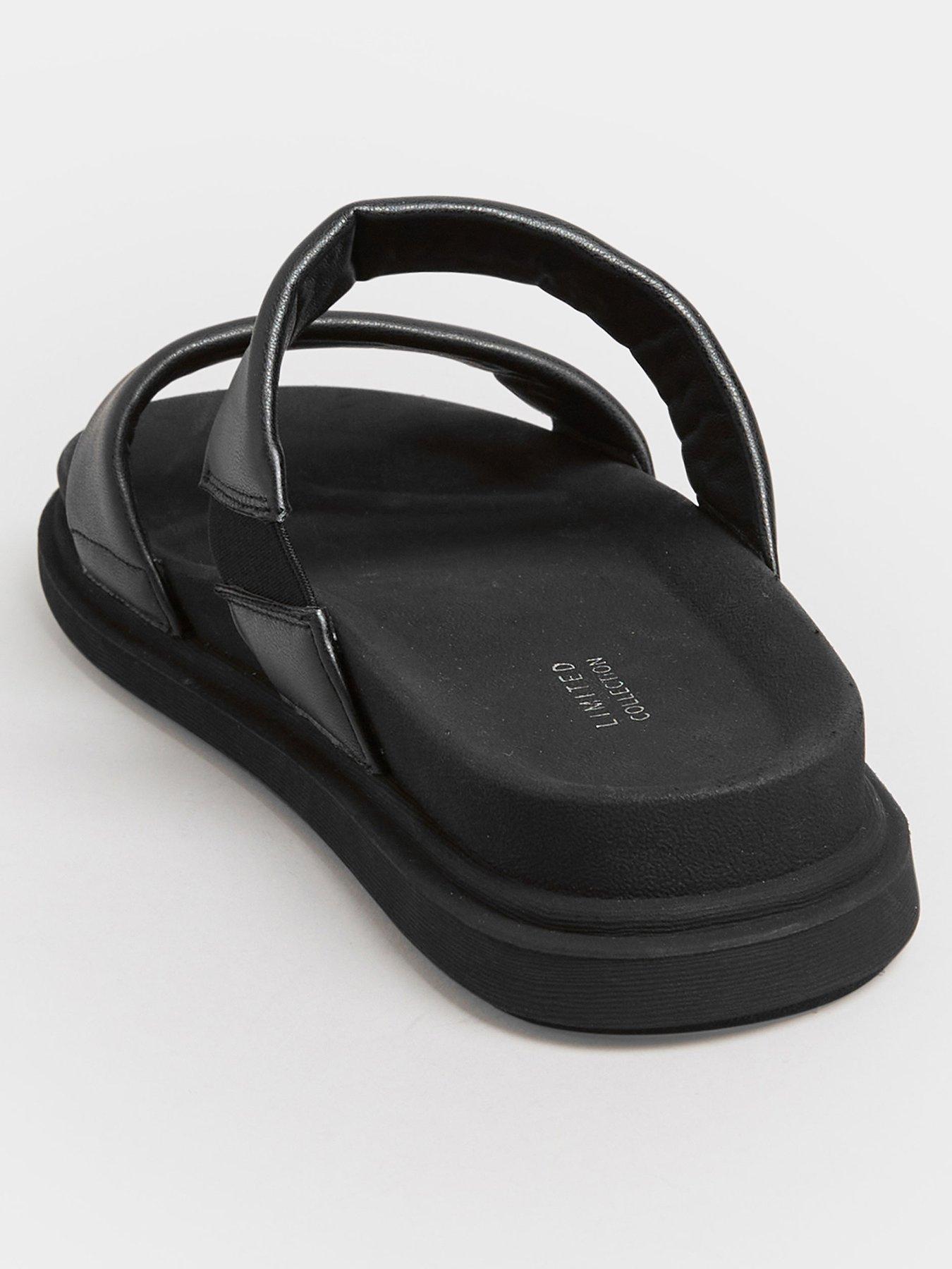 yours-yours-exrta-wide-fit-two-strap-colour-drench-cleated-sandal-blackstillFront