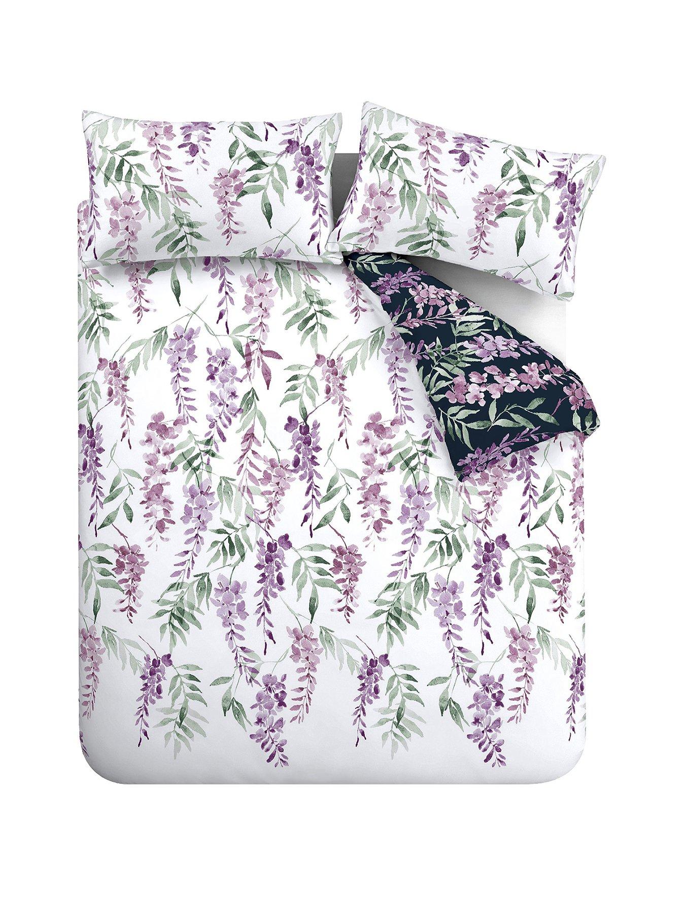 Image 2 of 6 of Catherine Lansfield Wisteria Duvet Cover Set - White