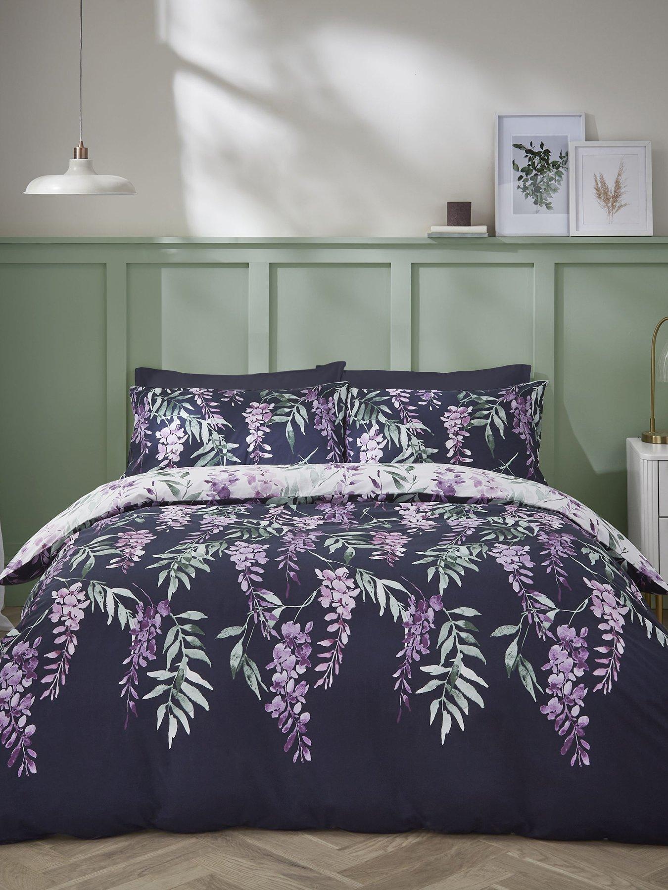 Image 3 of 6 of Catherine Lansfield Wisteria Duvet Cover Set - White