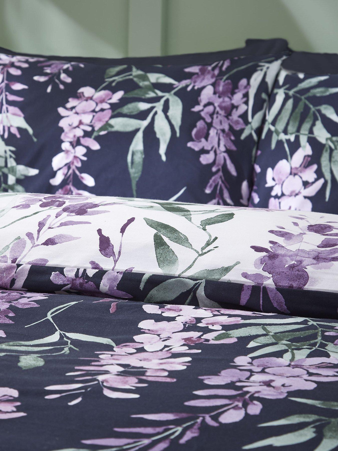 Image 5 of 6 of Catherine Lansfield Wisteria Duvet Cover Set - White