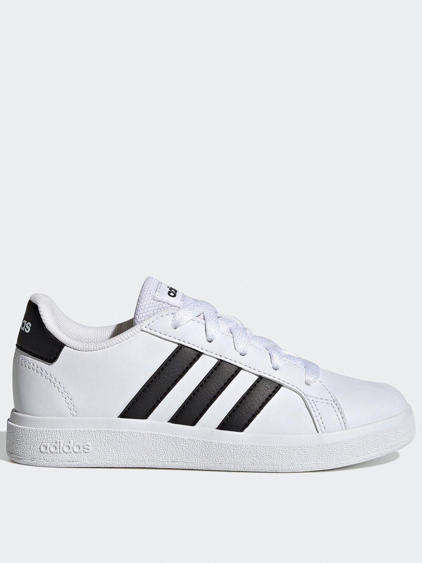 adidas-sportswear-kids-unisex-grand-court-20-trainers-whiteblackfront