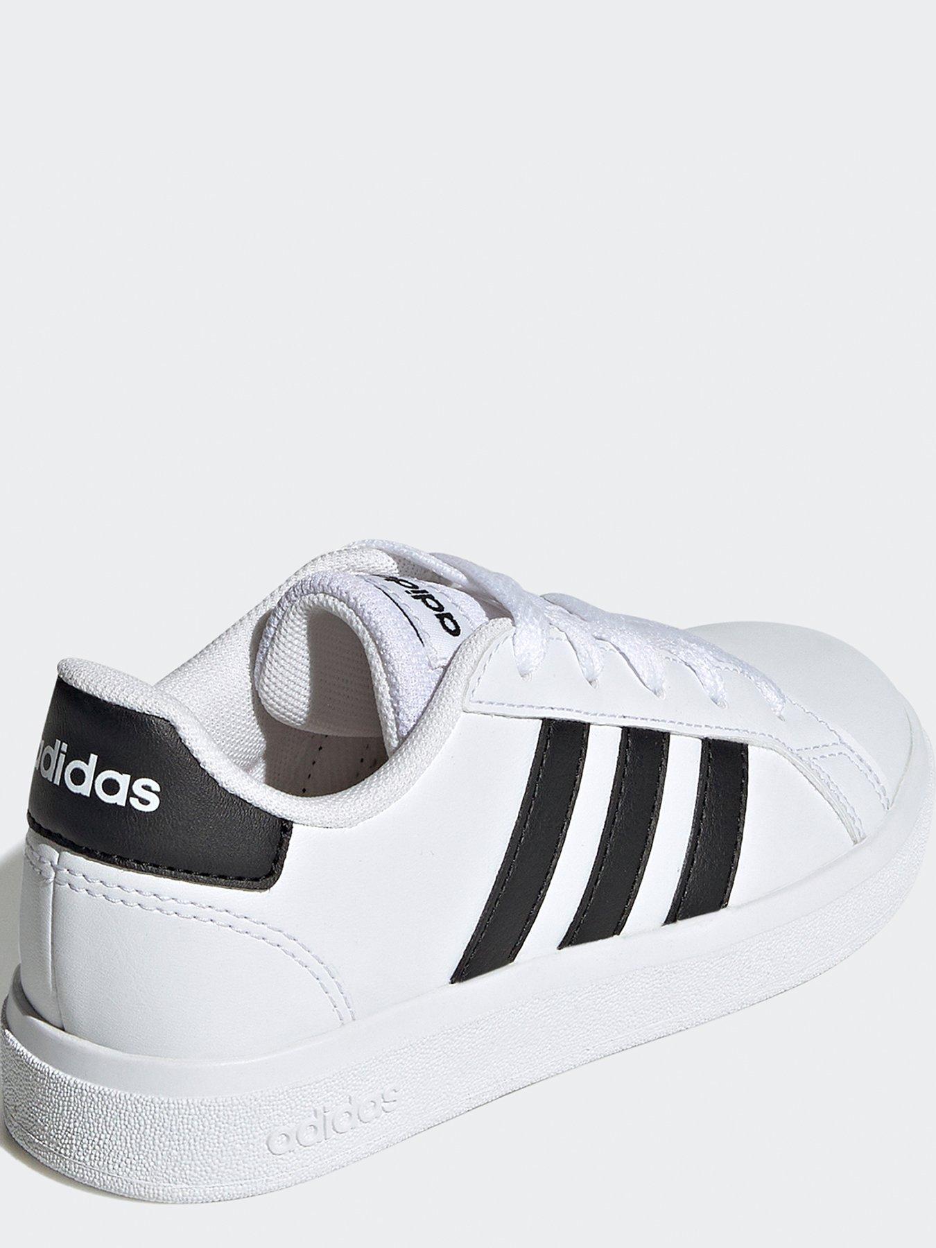 adidas-sportswear-kids-unisex-grand-court-20-trainers-whiteblackstillFront