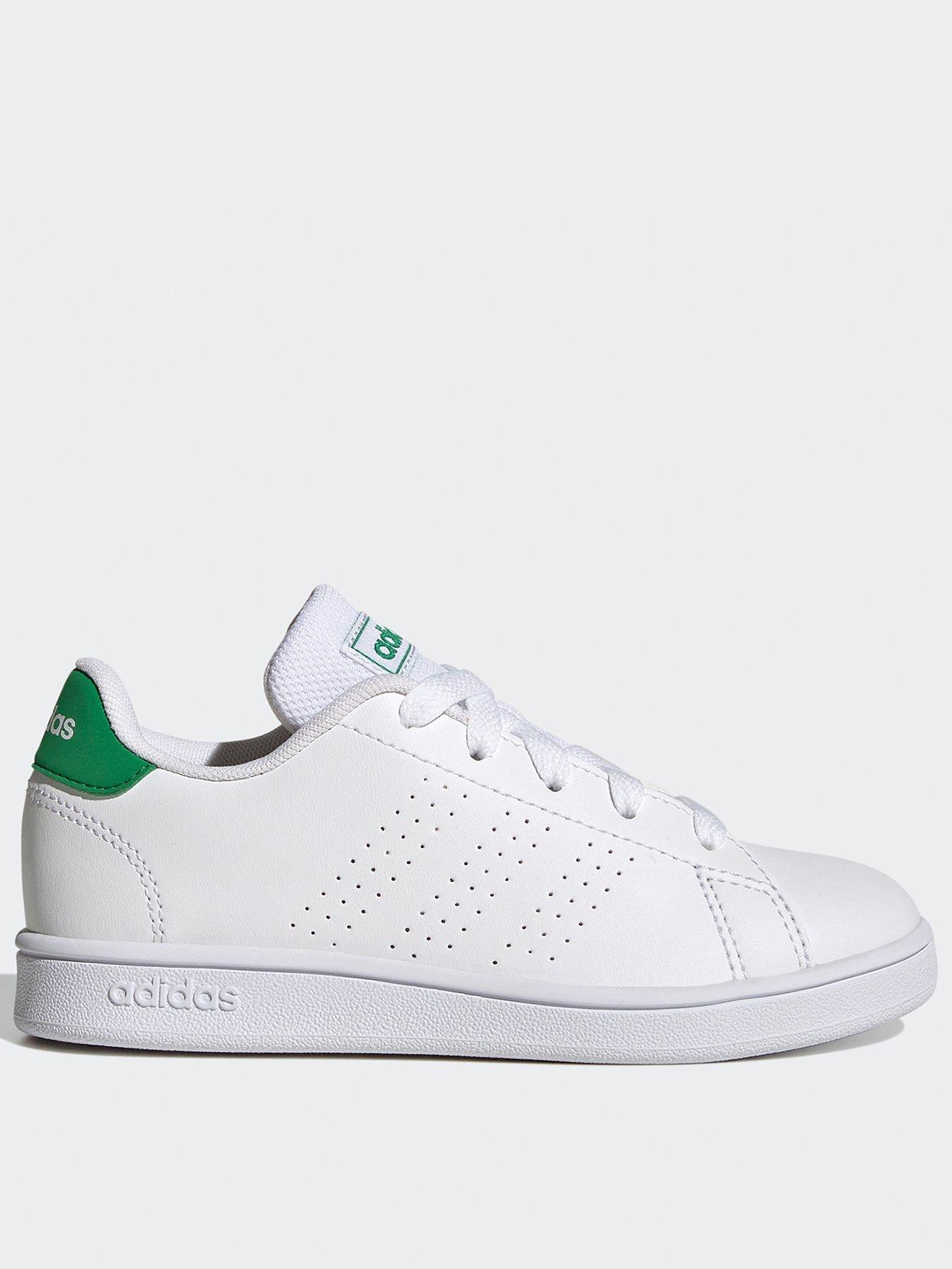 adidas-sportswear-kids-unisex-advantage-trainers-whitegreenfront