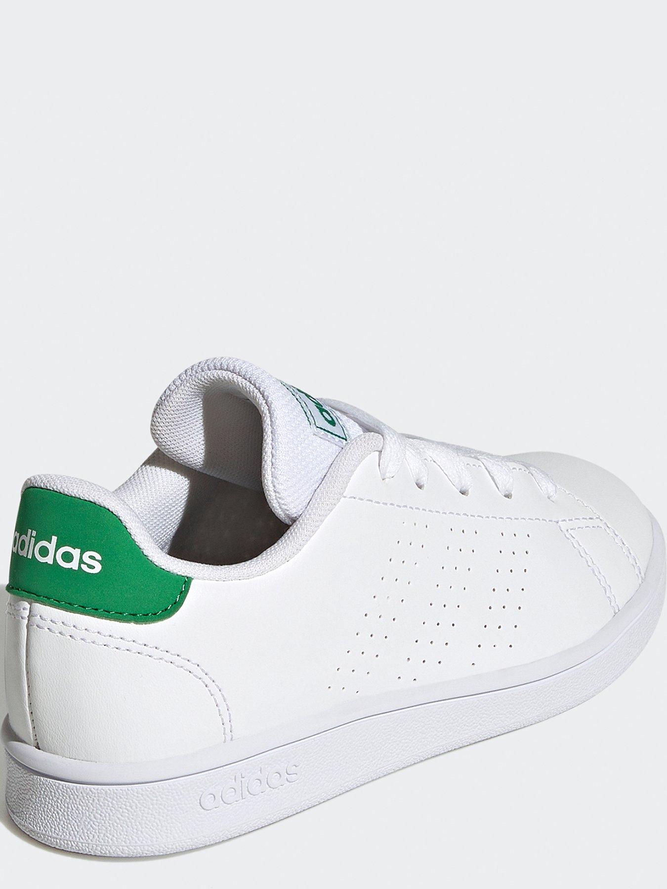 adidas-sportswear-kids-unisex-advantage-trainers-whitegreenstillFront