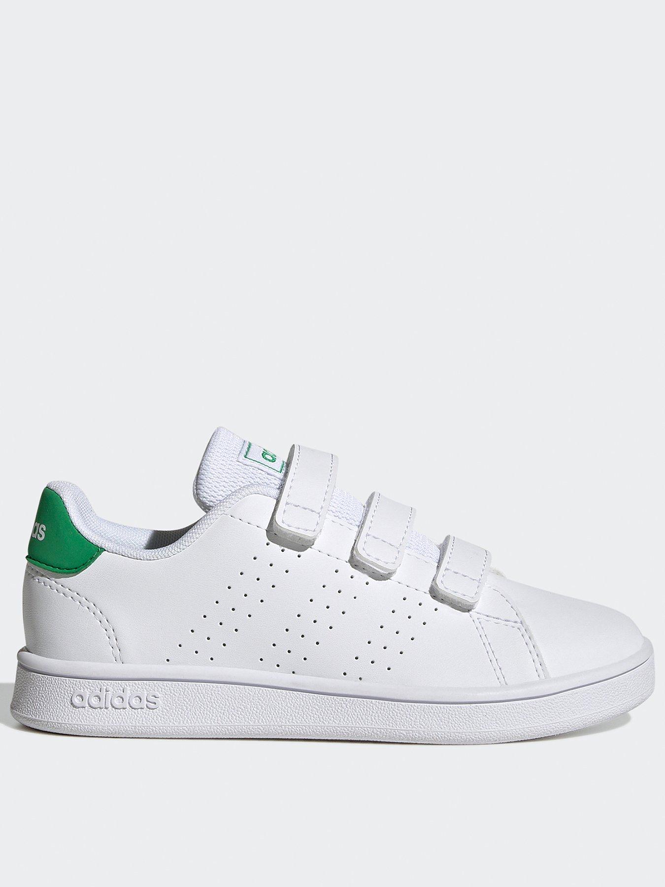 adidas-sportswear-kids-unisex-advantage-trainers-whitegreenfront