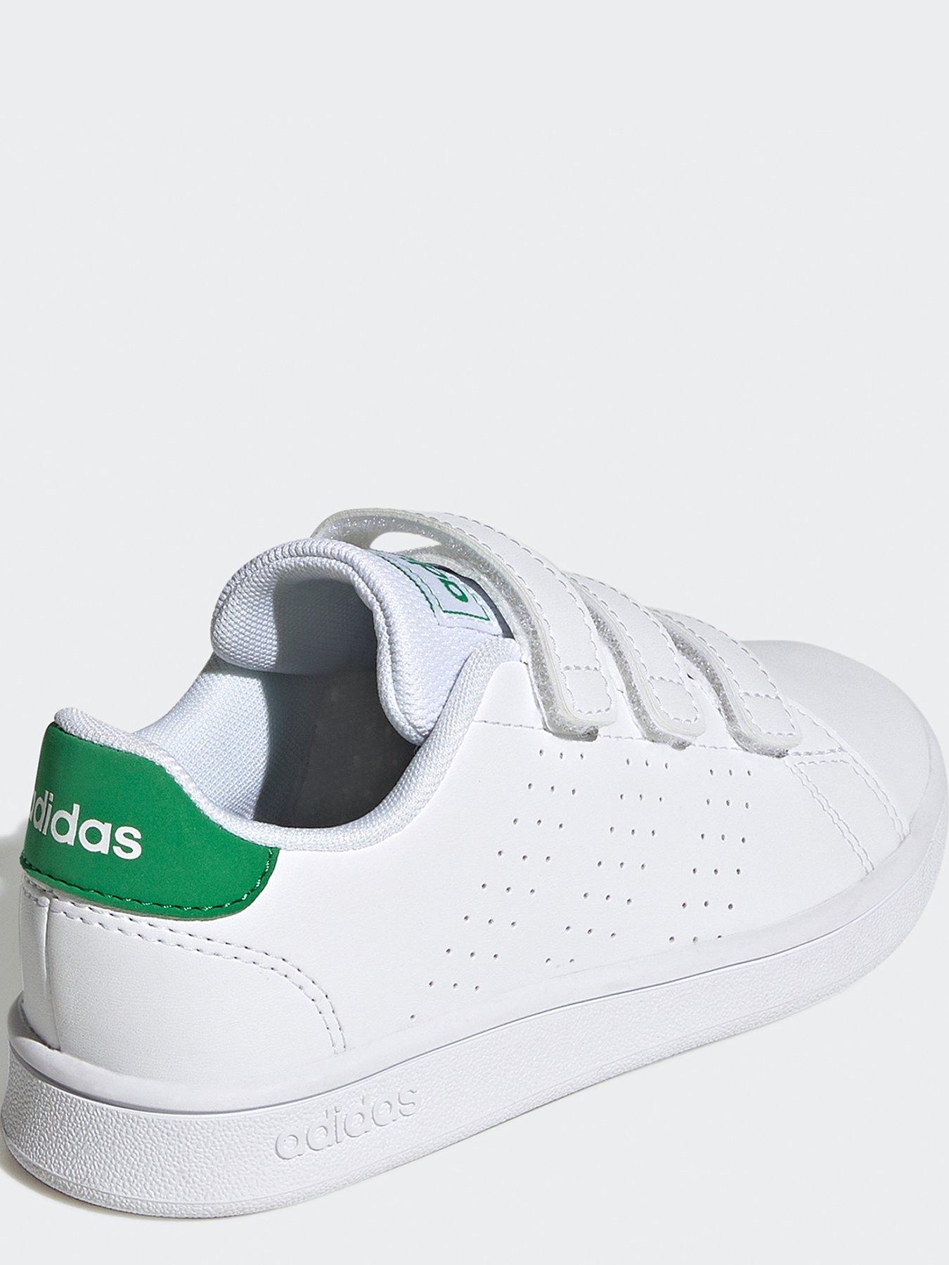 adidas-sportswear-kids-unisex-advantage-trainers-whitegreenstillFront