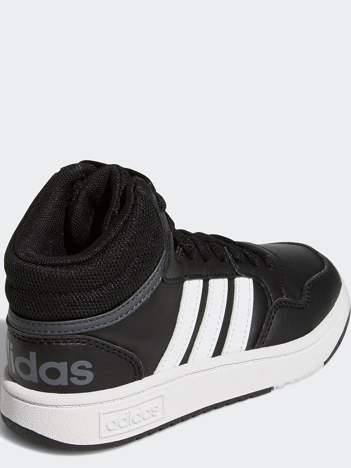 adidas-sportswear-kids-unisex-hoops-30-mid-trainers-blackwhitestillFront