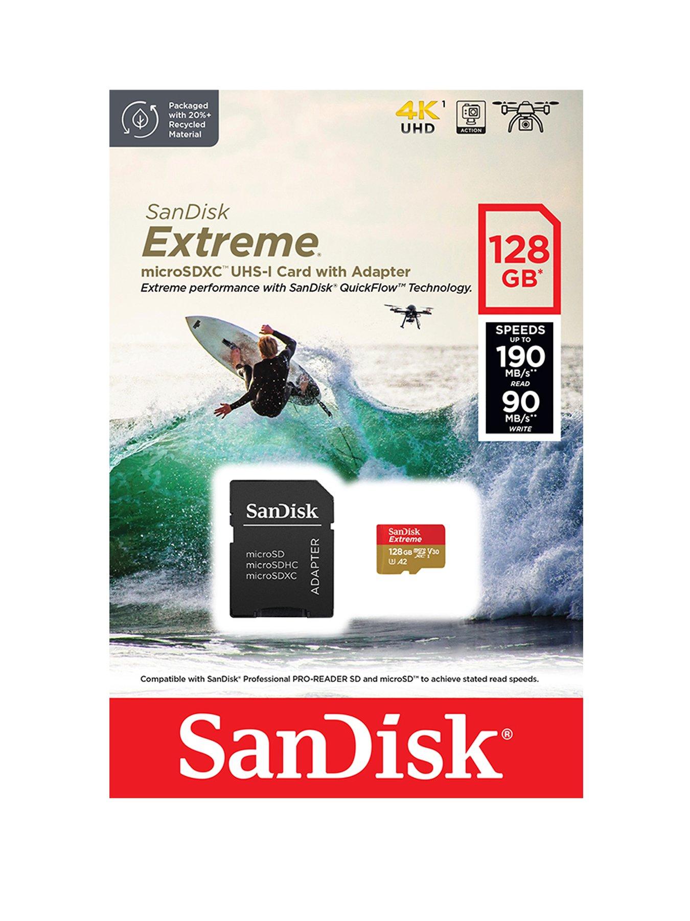 undefined SanDisk Extreme microSD 128GB for Action Cams and Drones + SD Adapter