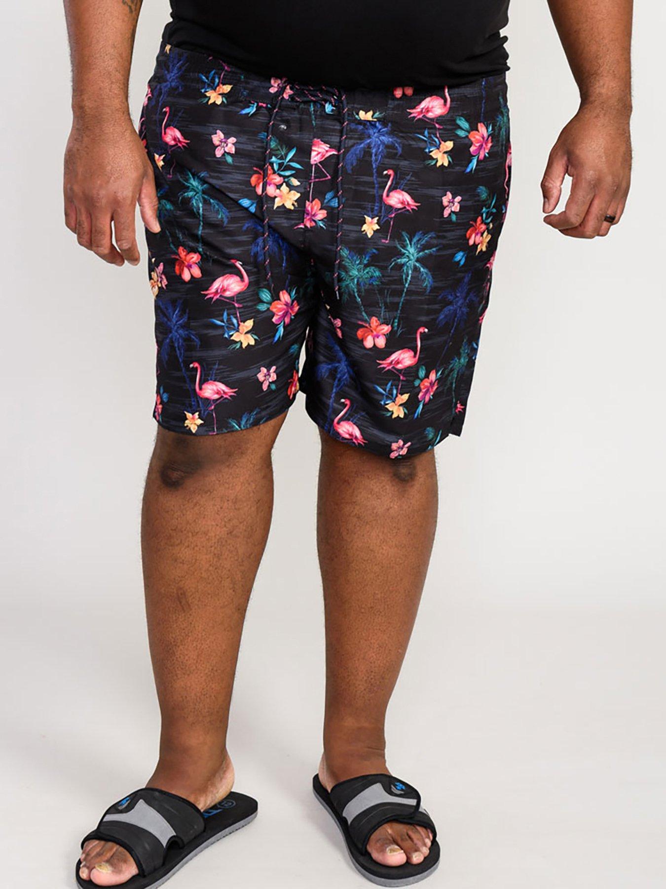 D555 D555 Campton Flamingo Print Swim Shorts