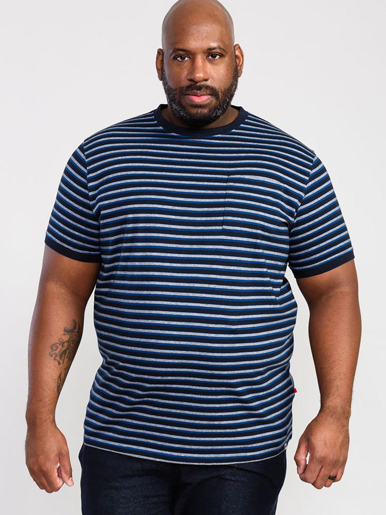 Image 1 of 4 of D555 Beamont Jacquard Stripe T-Shirt - Navy