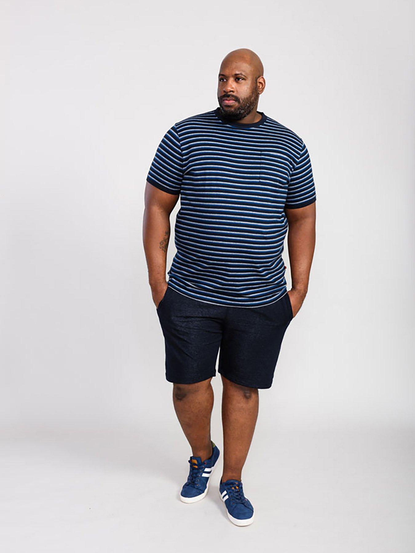 Image 2 of 4 of D555 Beamont Jacquard Stripe T-Shirt - Navy