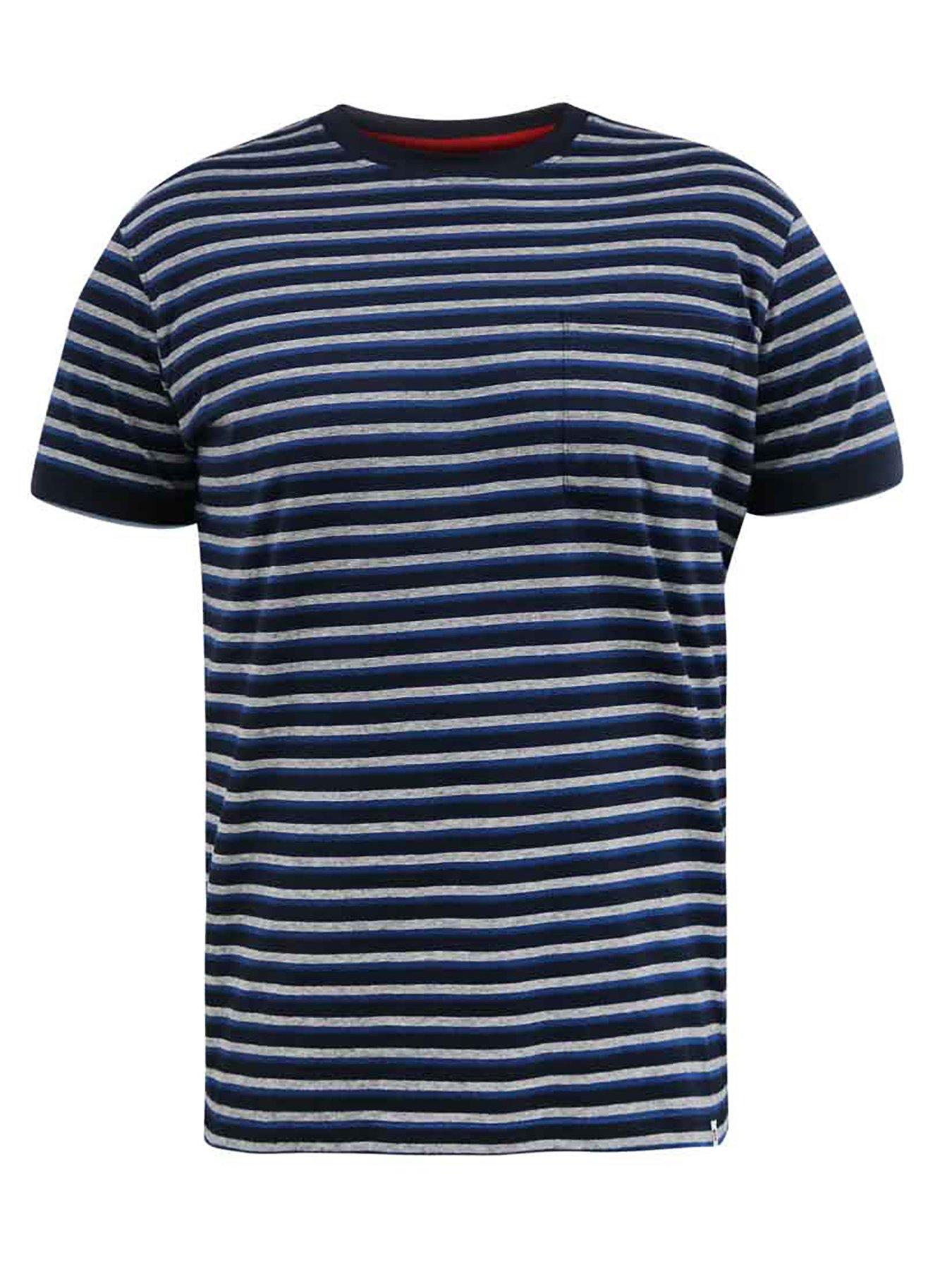 Image 3 of 4 of D555 Beamont Jacquard Stripe T-Shirt - Navy