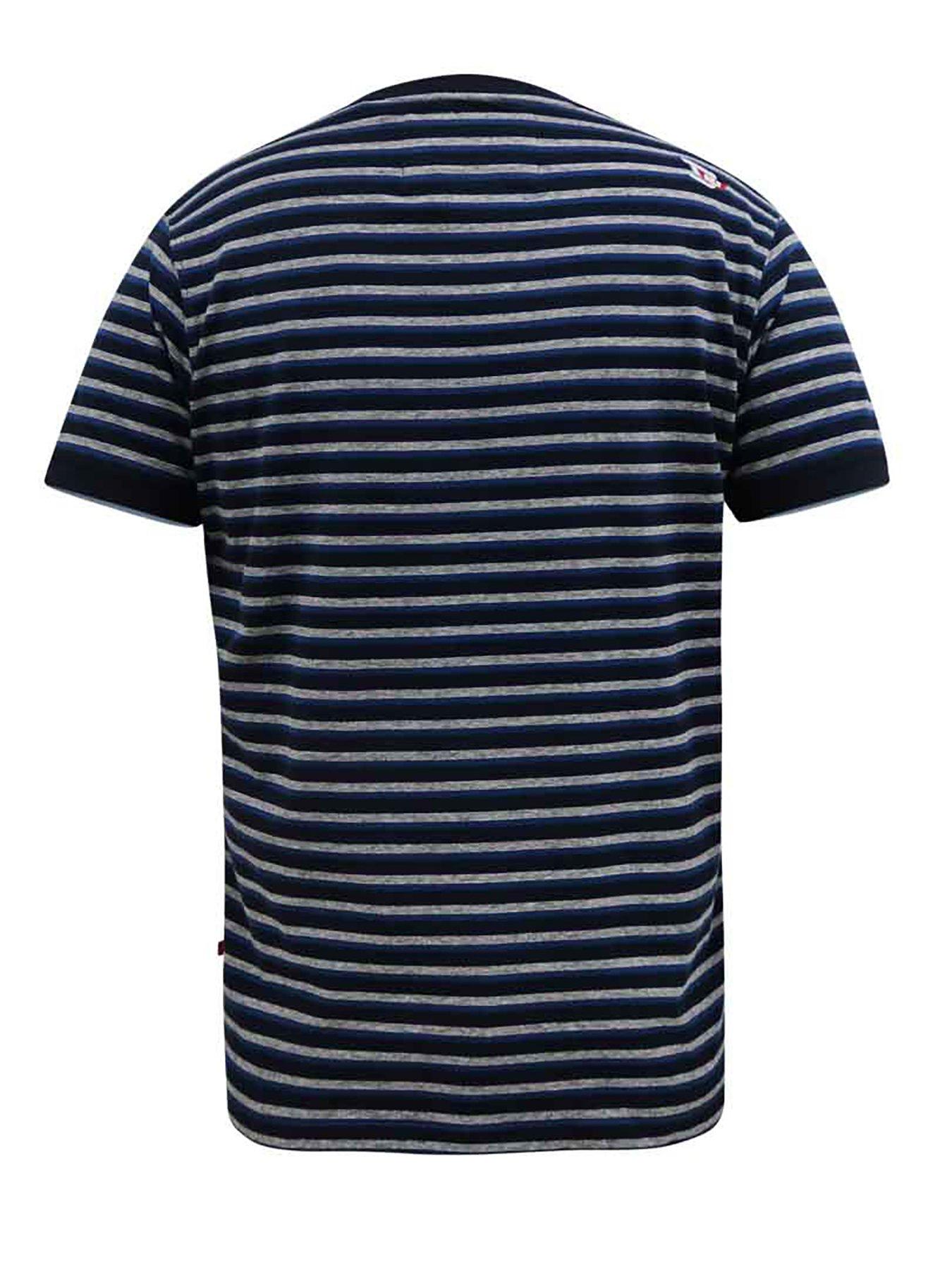 Image 4 of 4 of D555 Beamont Jacquard Stripe T-Shirt - Navy