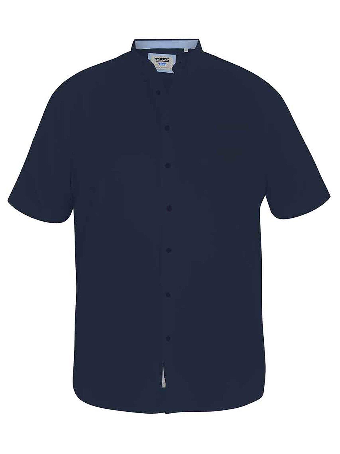 Image 4 of 4 of D555 James Basic Oxford Short Sleeve Shirt -Navy
