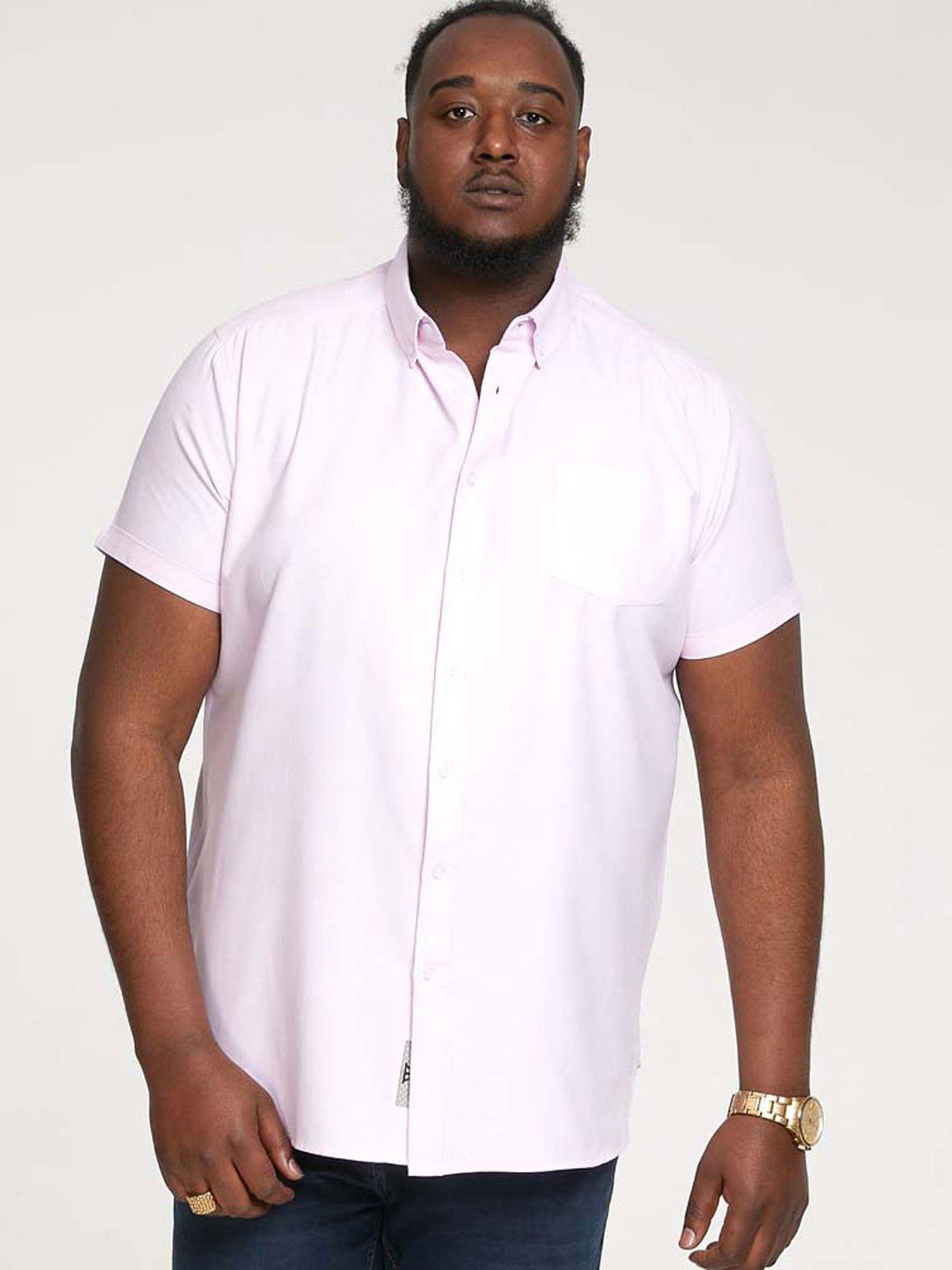Image 1 of 5 of D555 James Basic Oxford Short Sleeve Shirt -Pink