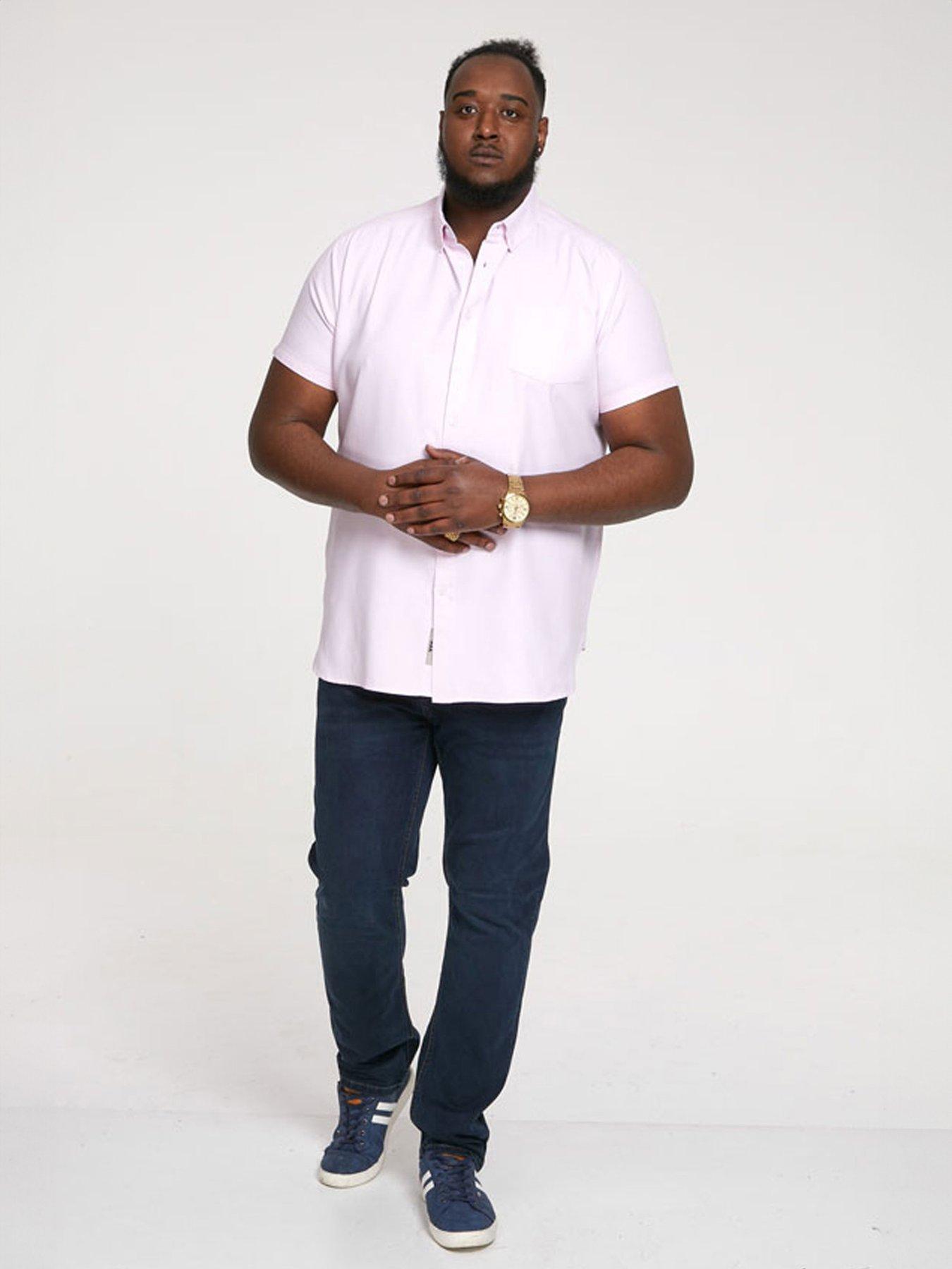 Image 2 of 5 of D555 James Basic Oxford Short Sleeve Shirt -Pink