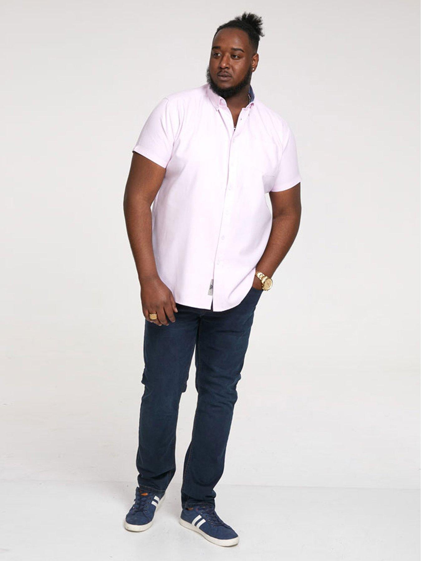 Image 3 of 5 of D555 James Basic Oxford Short Sleeve Shirt -Pink