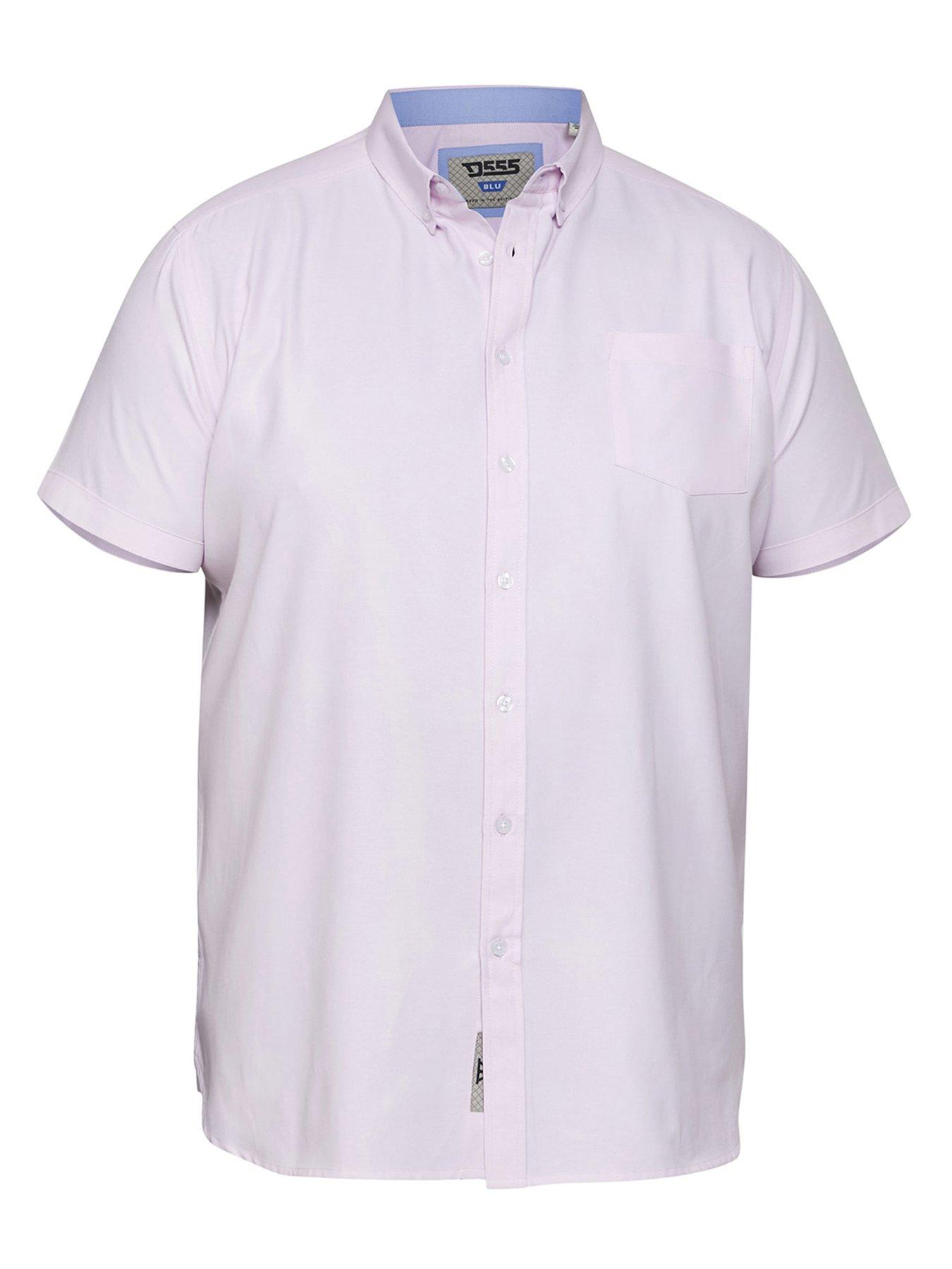Image 4 of 5 of D555 James Basic Oxford Short Sleeve Shirt -Pink