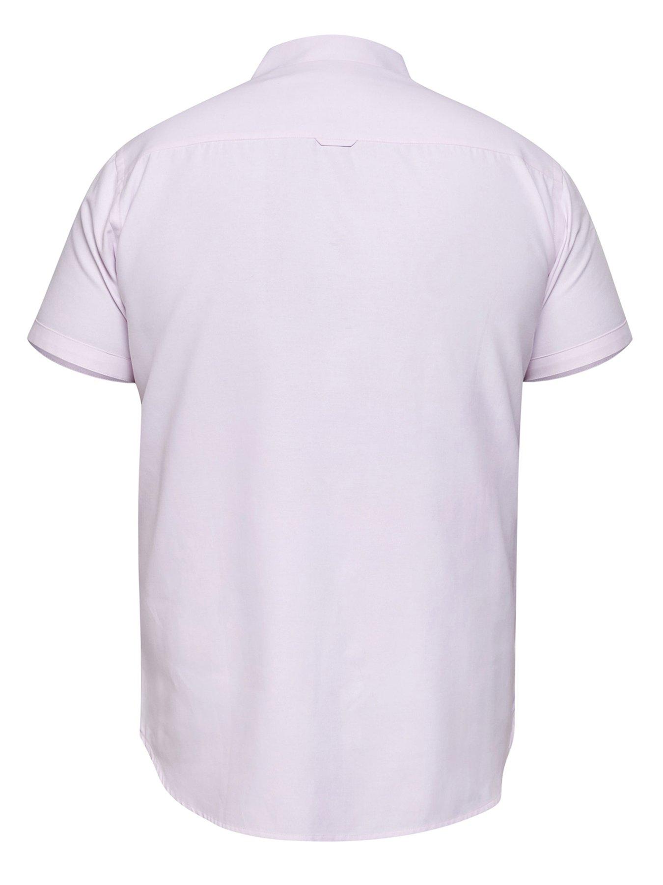 Image 5 of 5 of D555 James Basic Oxford Short Sleeve Shirt -Pink